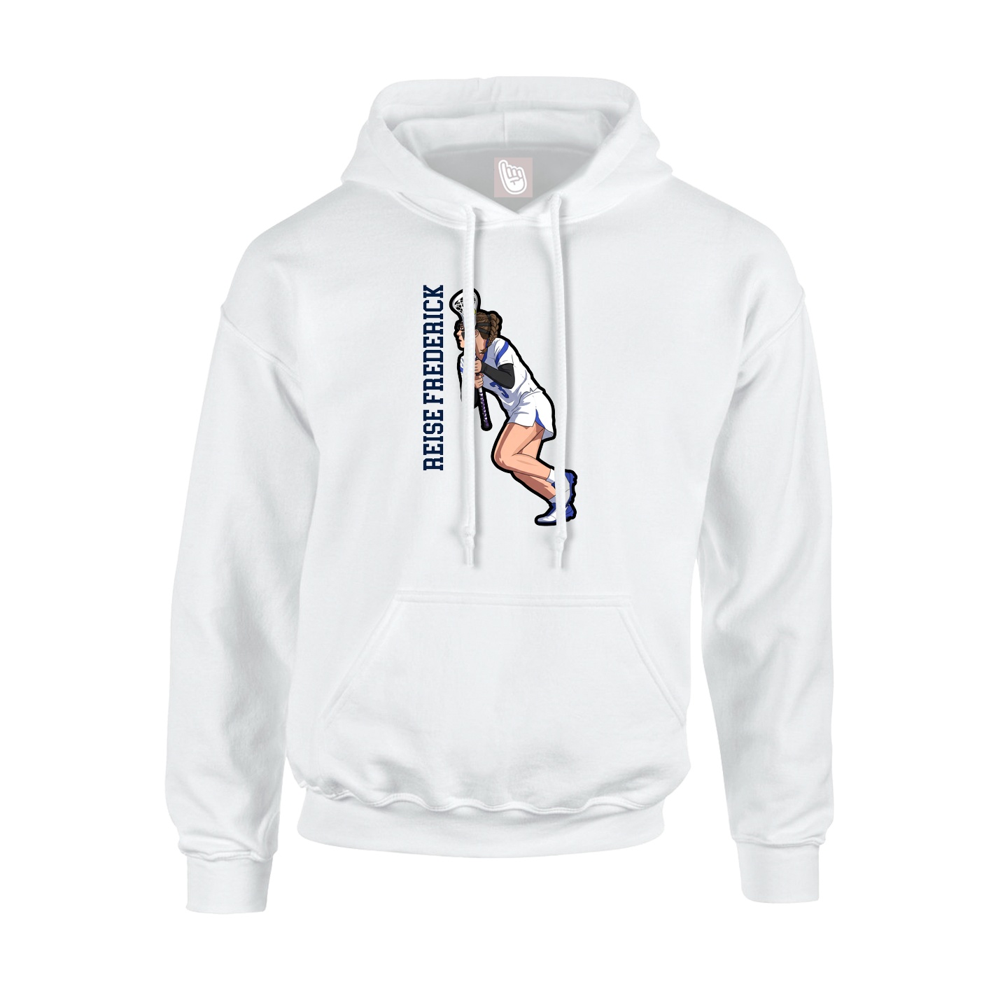 Hoodie — Name Vertical in White