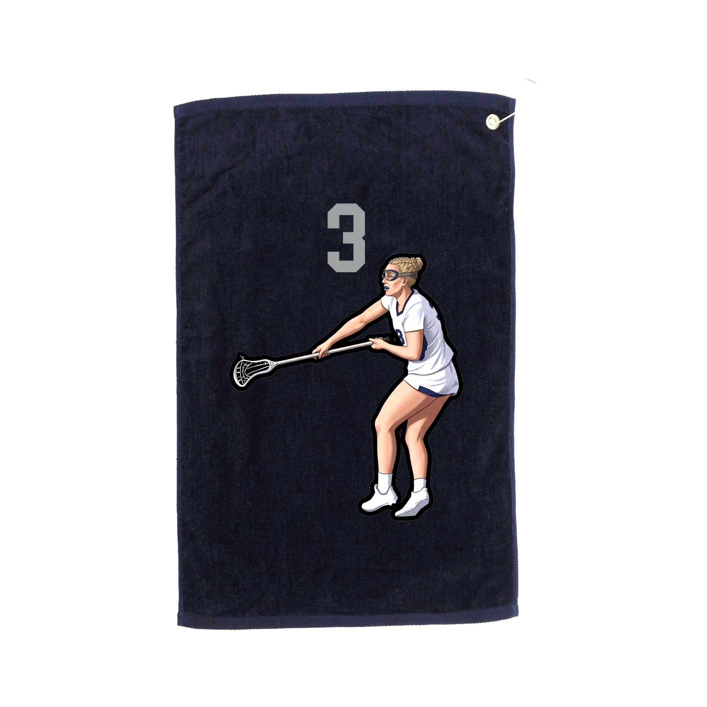 Golf Towel — Number Top in Navy