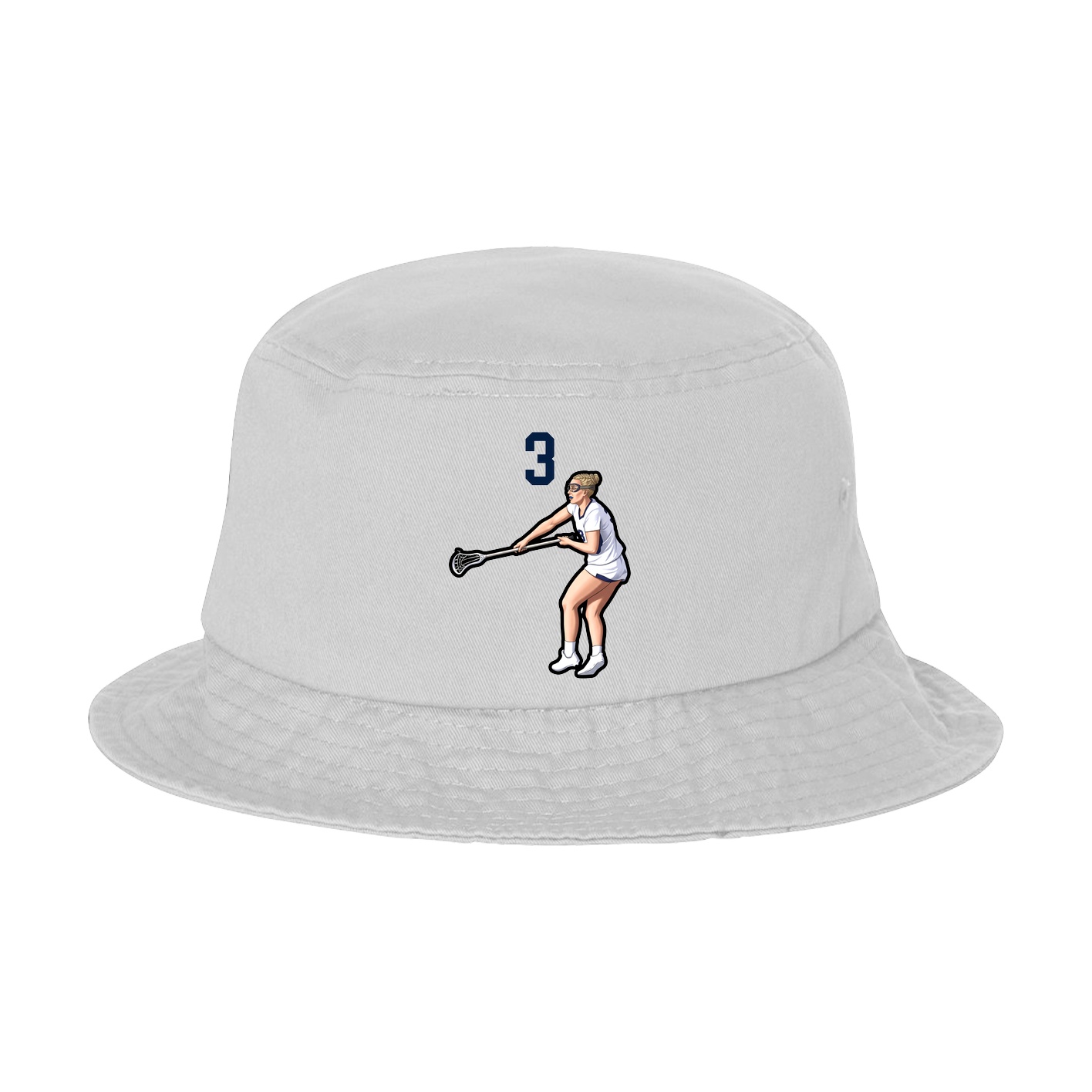 Bucket Cap — Number Top in White