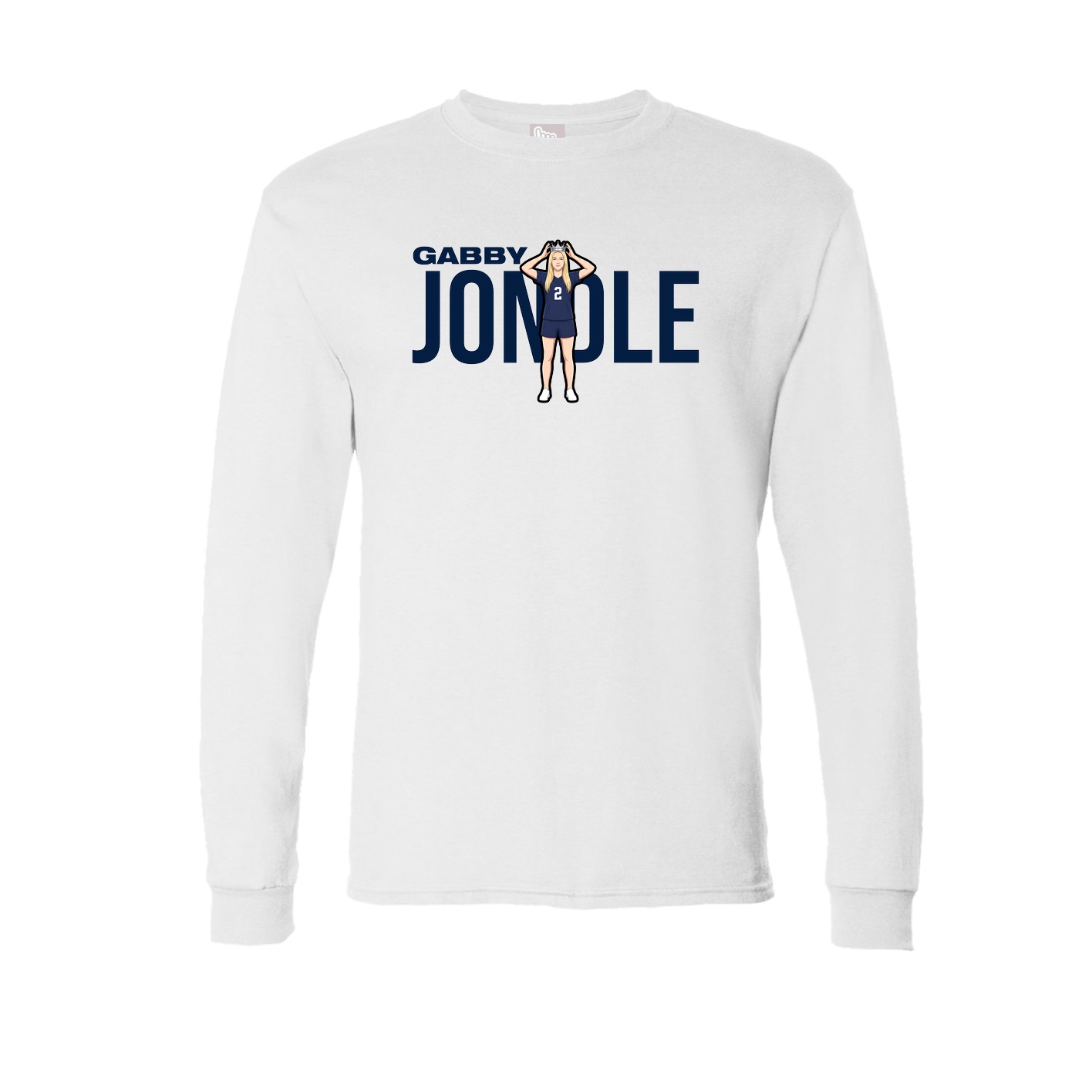 Long Sleeve Tee — Player Name in White