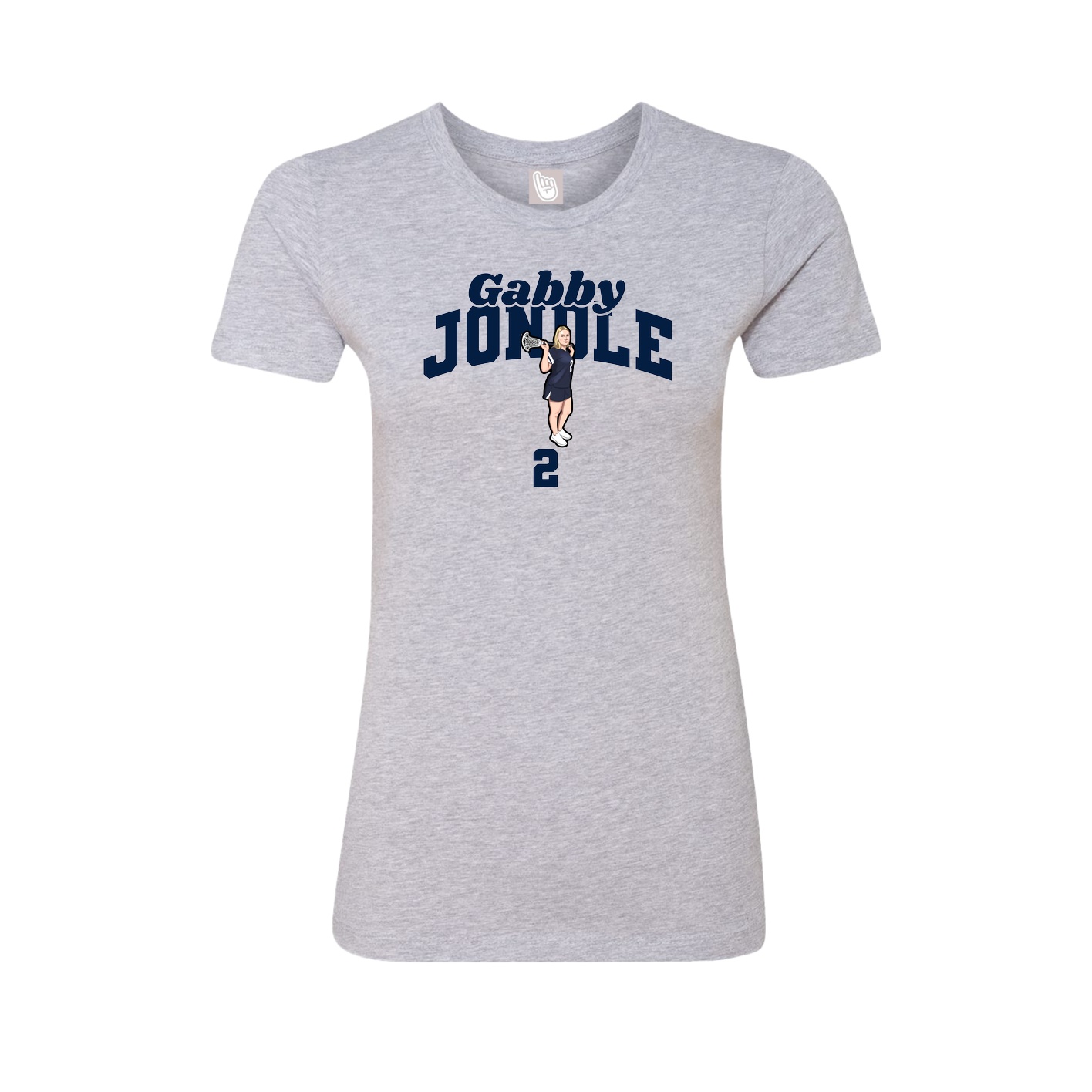 Fitted Women's Tee — Signature Arch in Grey