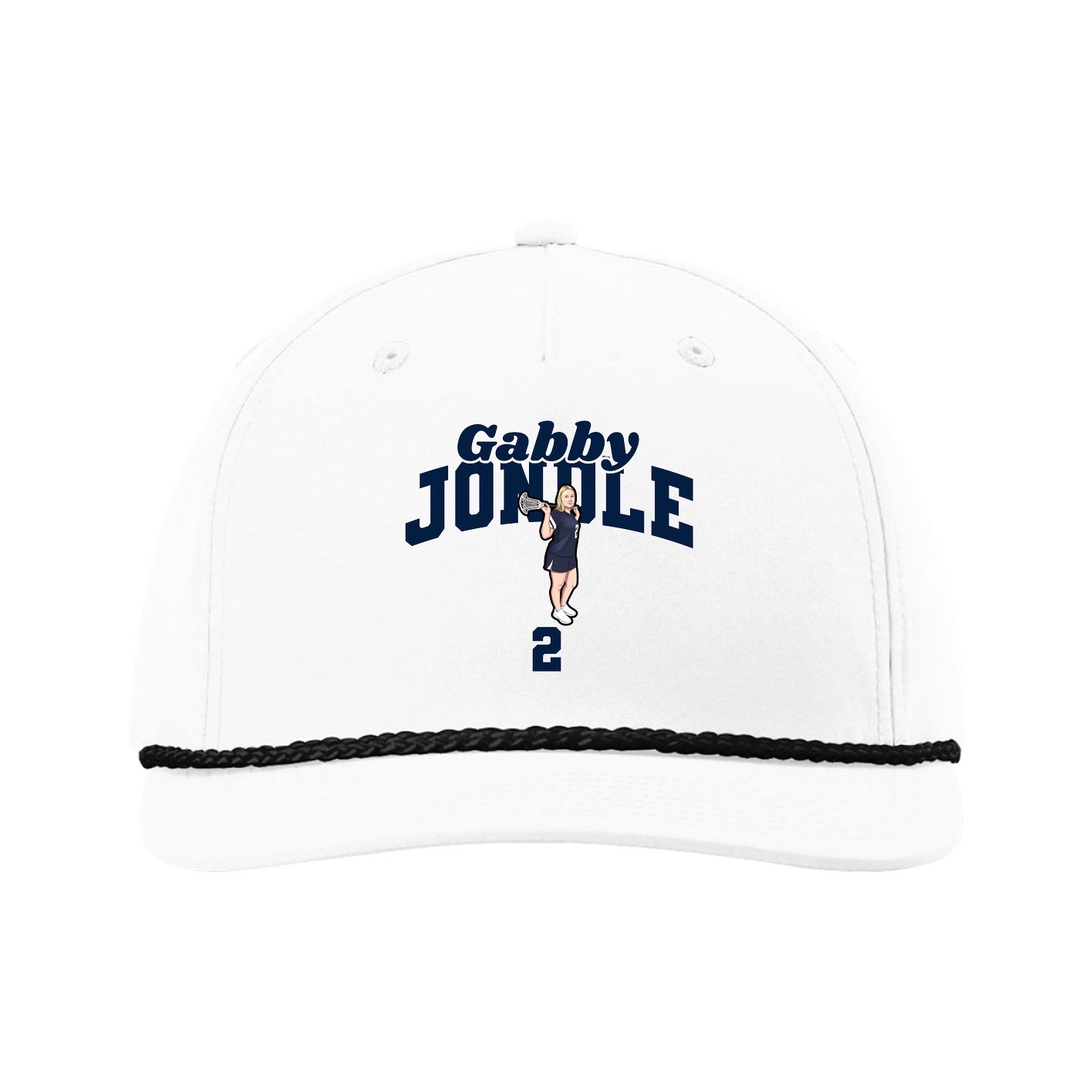 Five-Panel Classic Rope Cap — Signature Arch in White