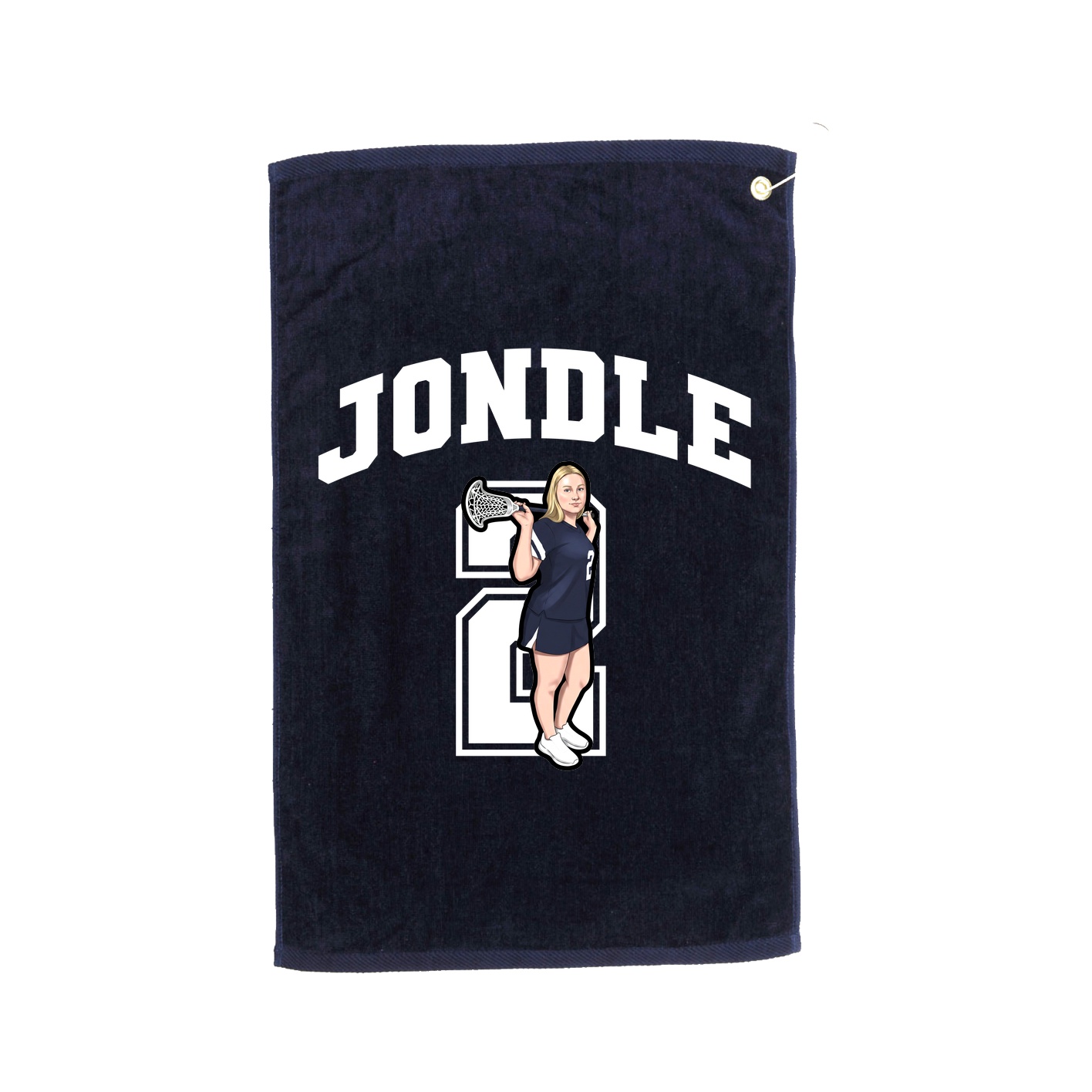 Golf Towel — Number in Navy