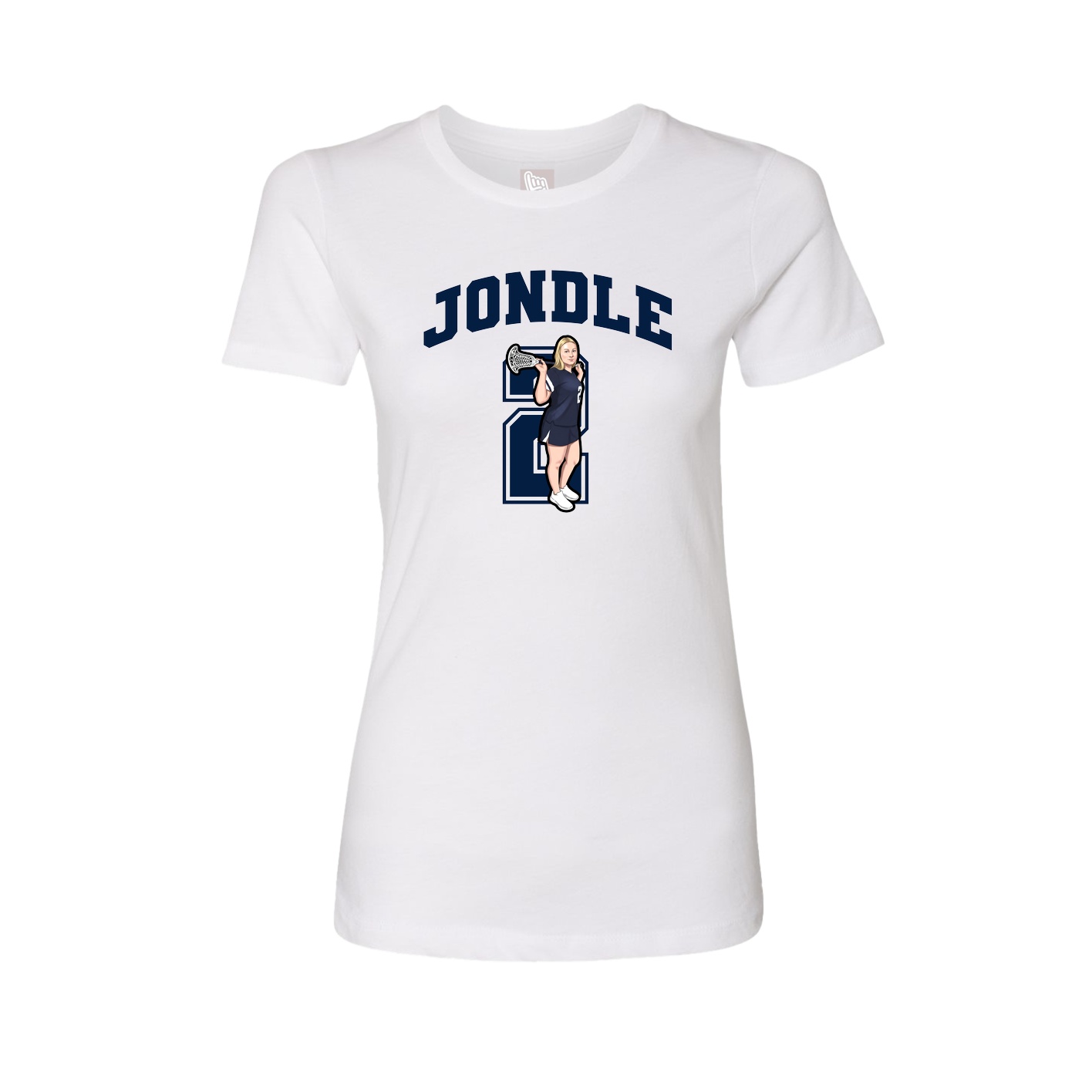 Fitted Women's Tee — Number in White