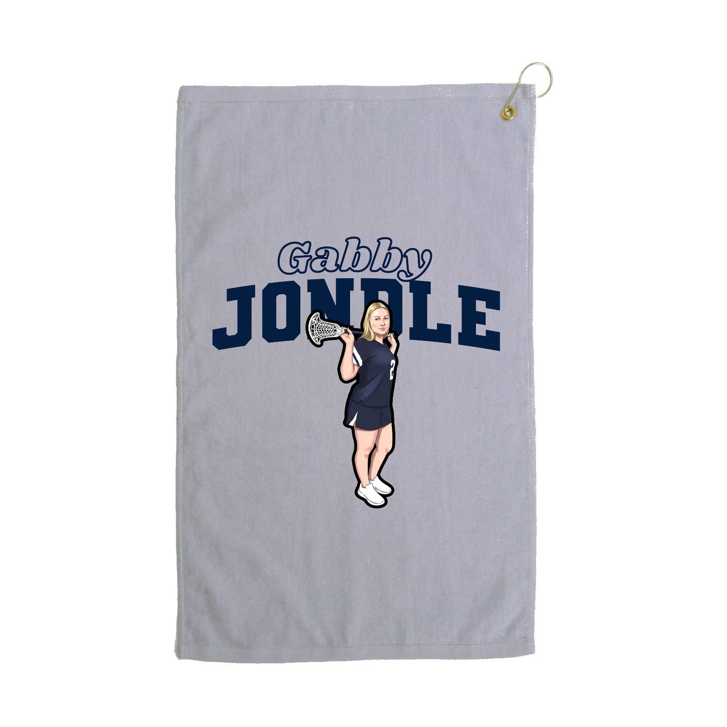 Golf Towel — Name Arch in Grey