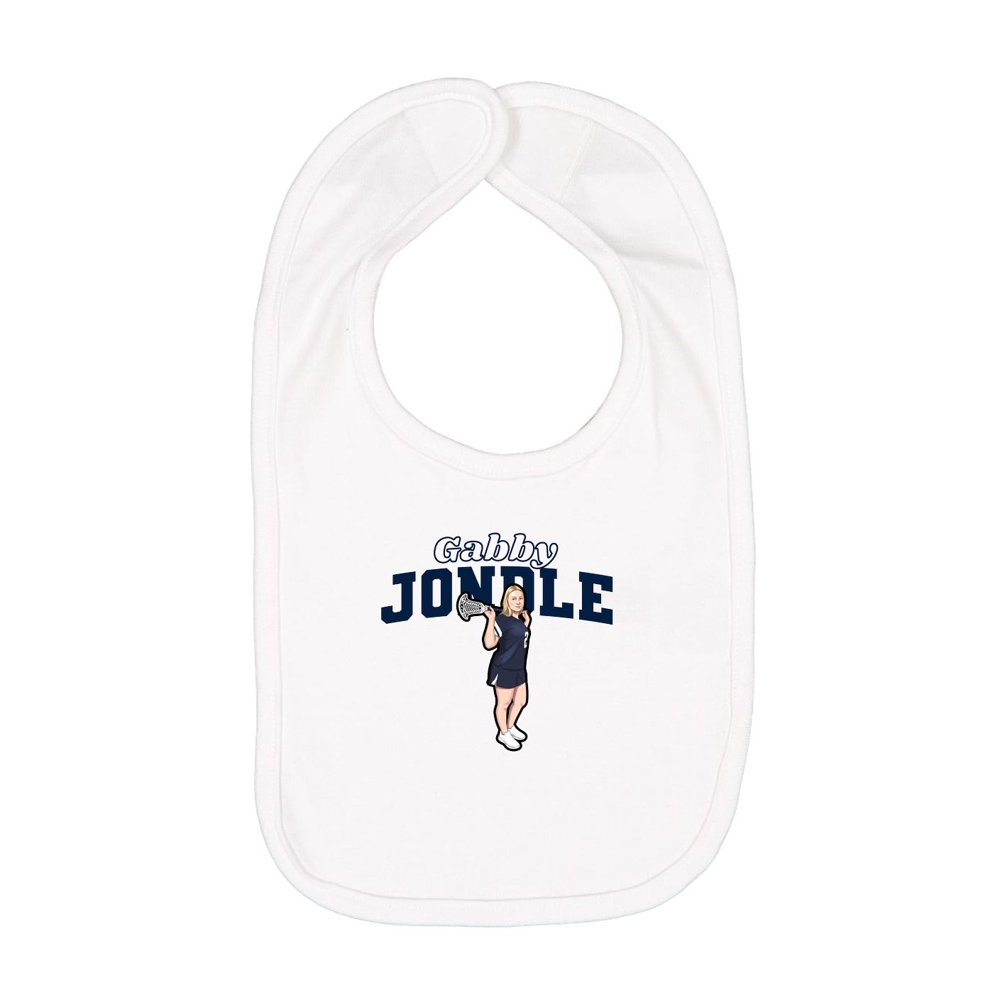 Infant Bib — Name Arch in White