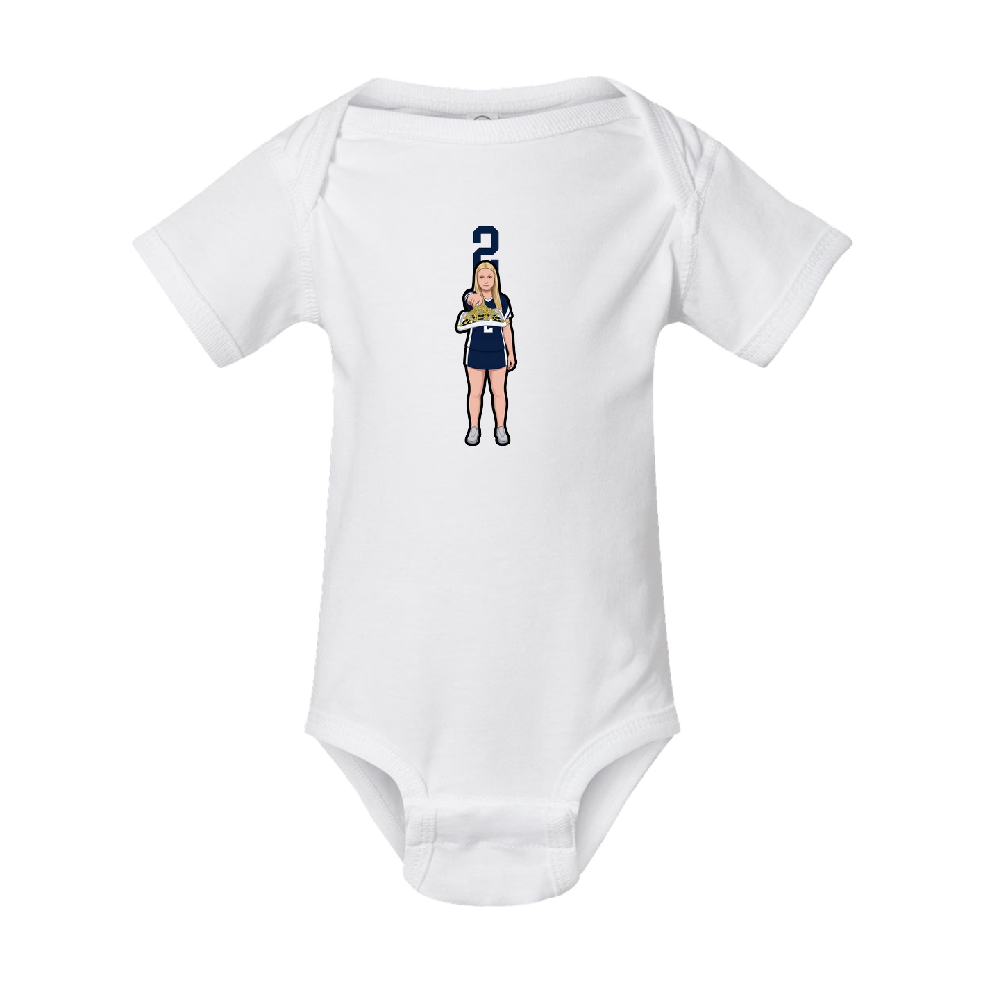 Baby Onesie — Number Top in White