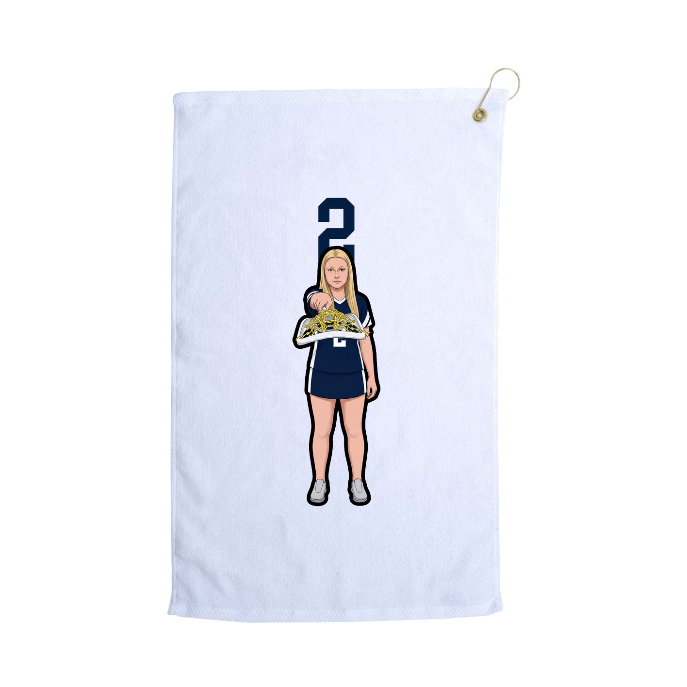 Golf Towel — Number Top in White