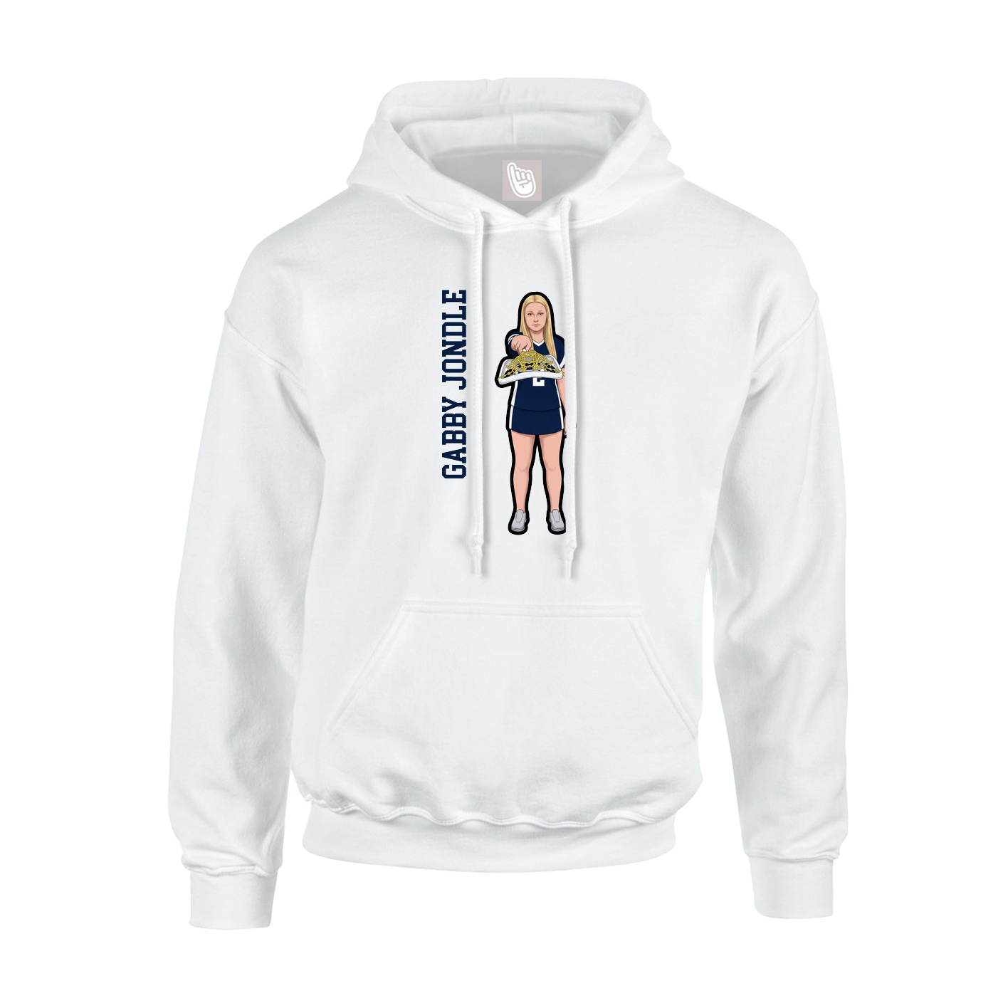 Hoodie — Name Vertical in White