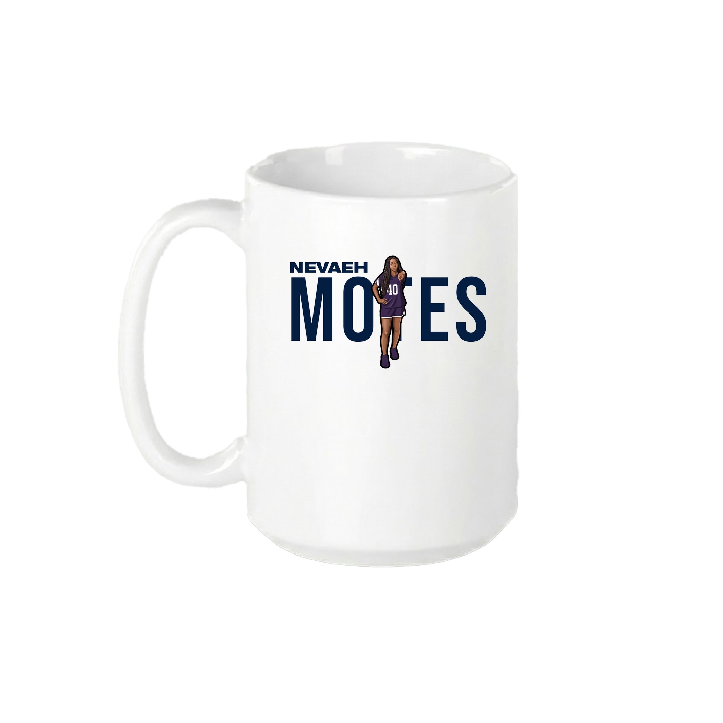 15oz Coffee Mug — Player Name in White