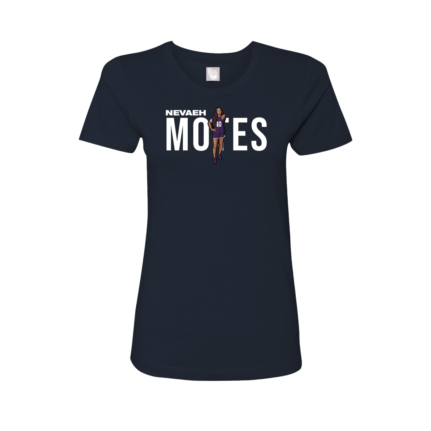 Fitted Women's Tee — Player Name in Navy