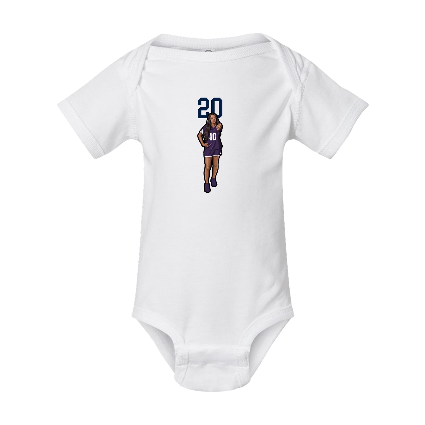Baby Onesie — Number Top in White
