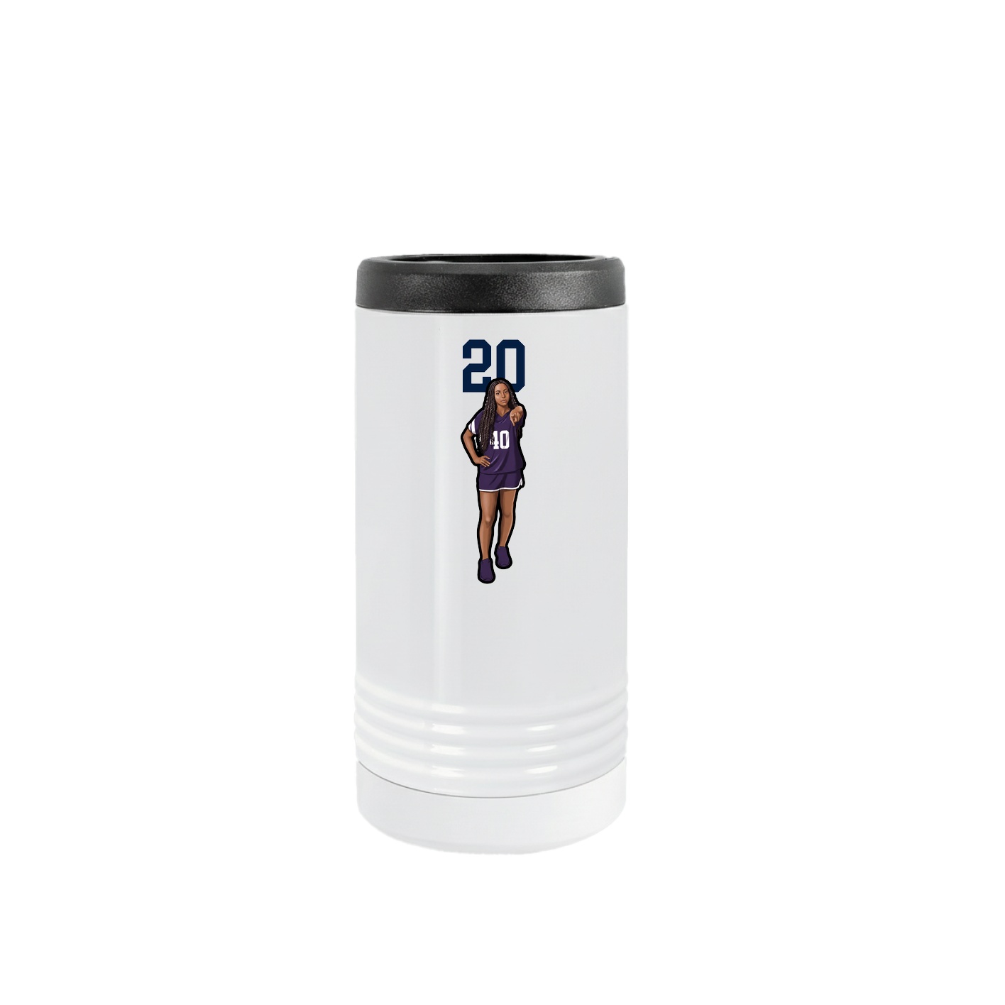 Slim Beverage Holder — Number Top in White