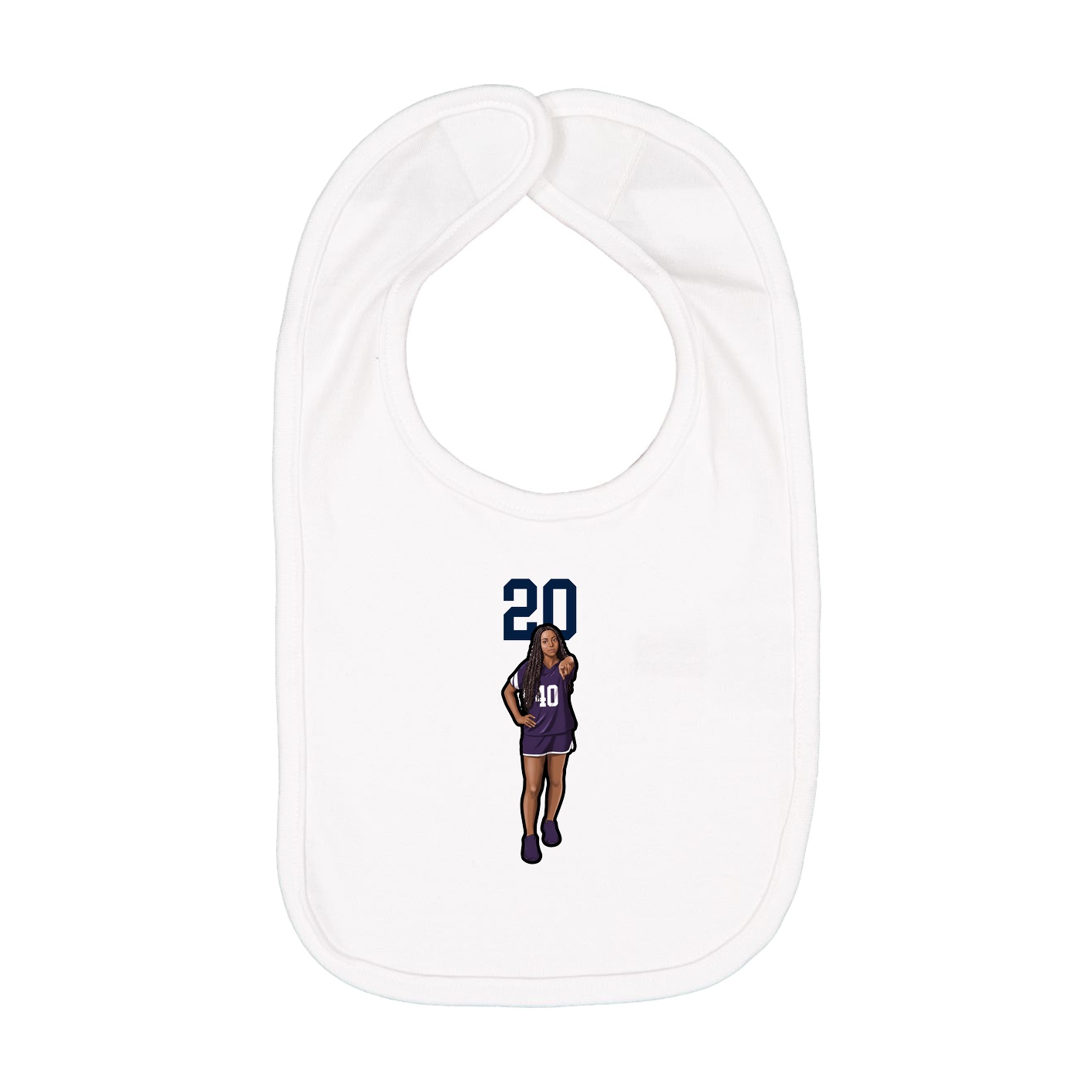 Infant Bib — Number Top in White