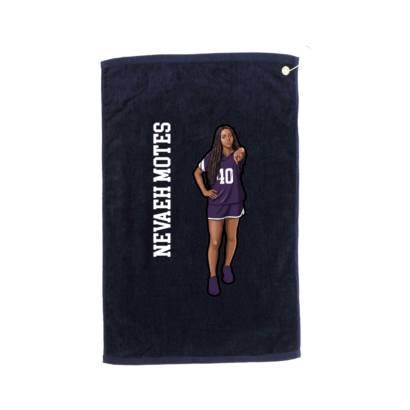 Golf Towel — Name Vertical in Navy