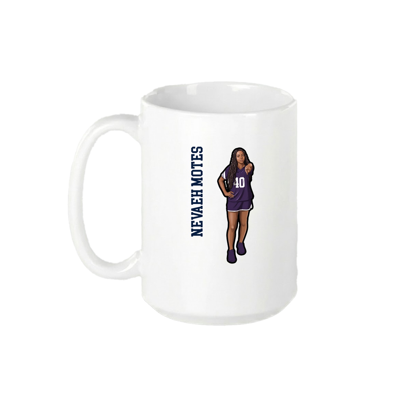 15oz Coffee Mug — Name Vertical in White