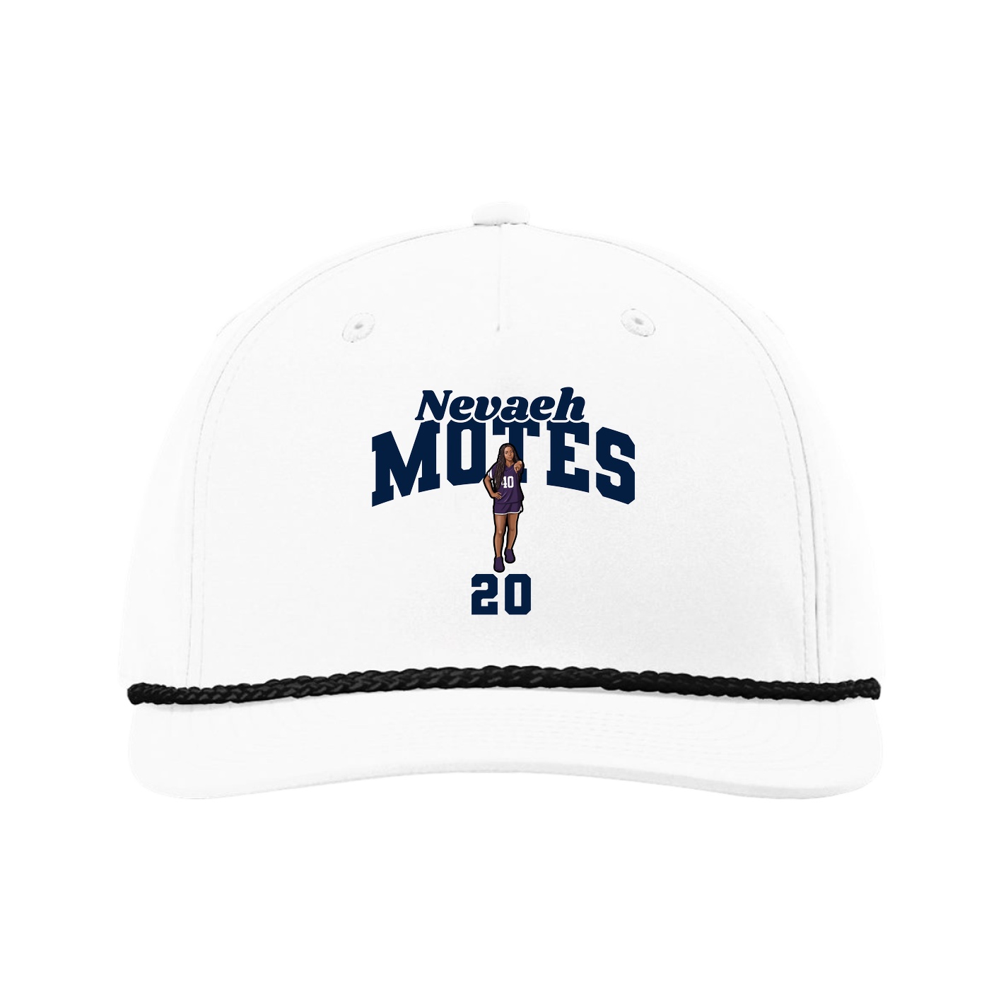 Five-Panel Classic Rope Cap — Signature Arch in White