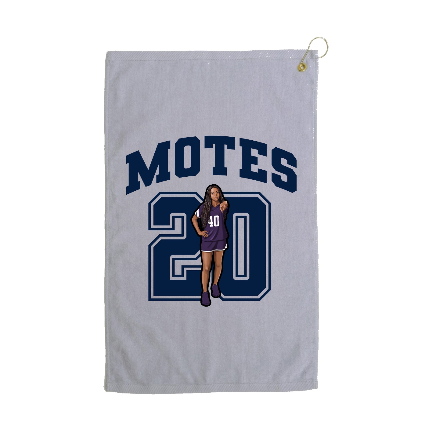 Golf Towel — Number in Grey