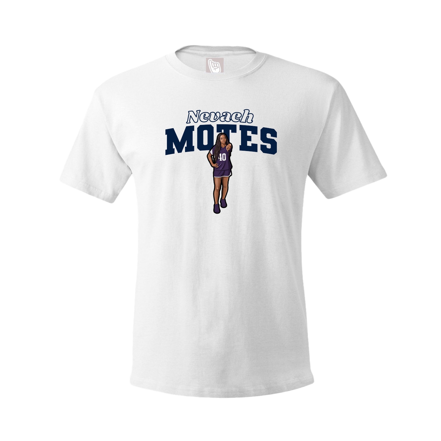 Youth Tee — Name Arch in White