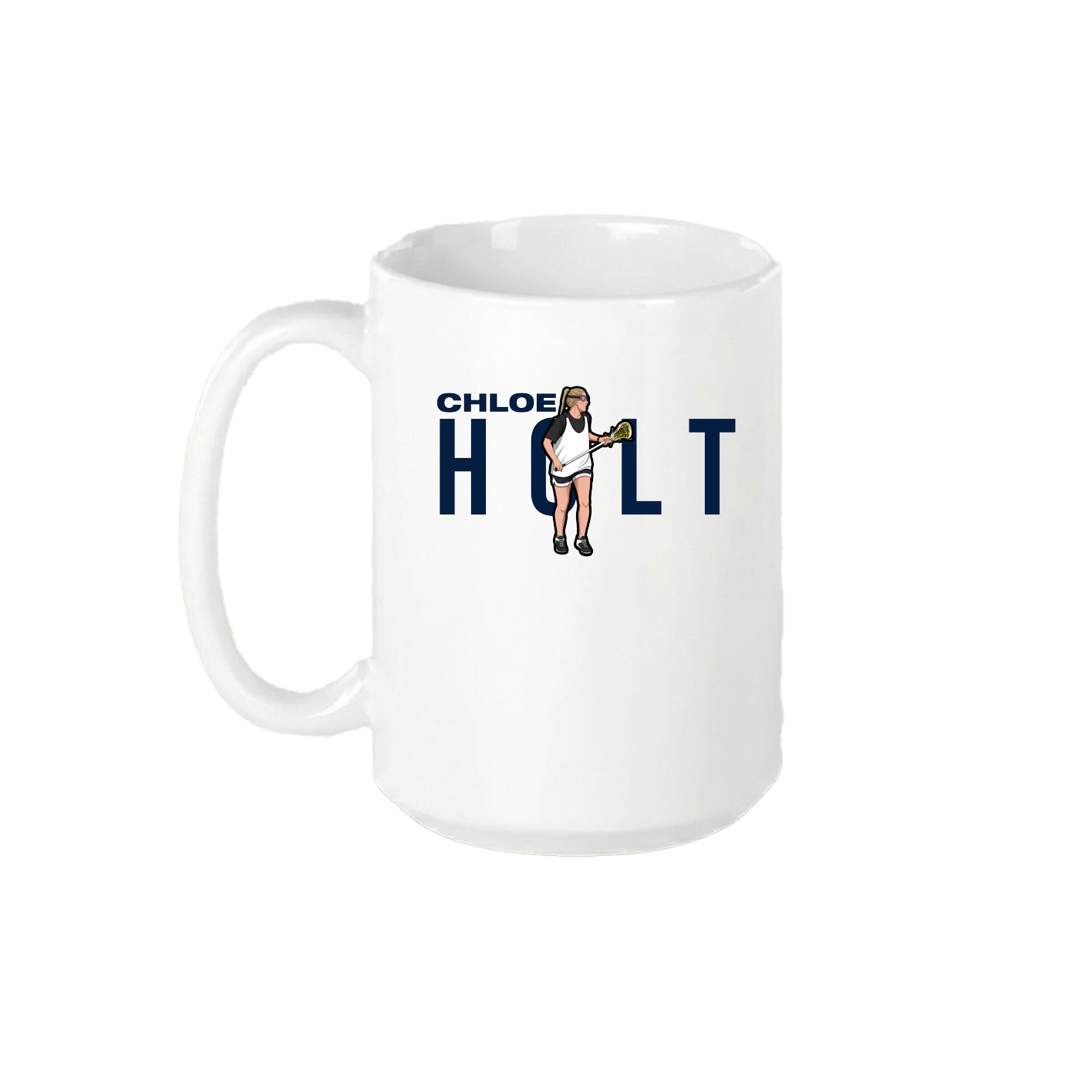 15oz Coffee Mug — Player Name in White