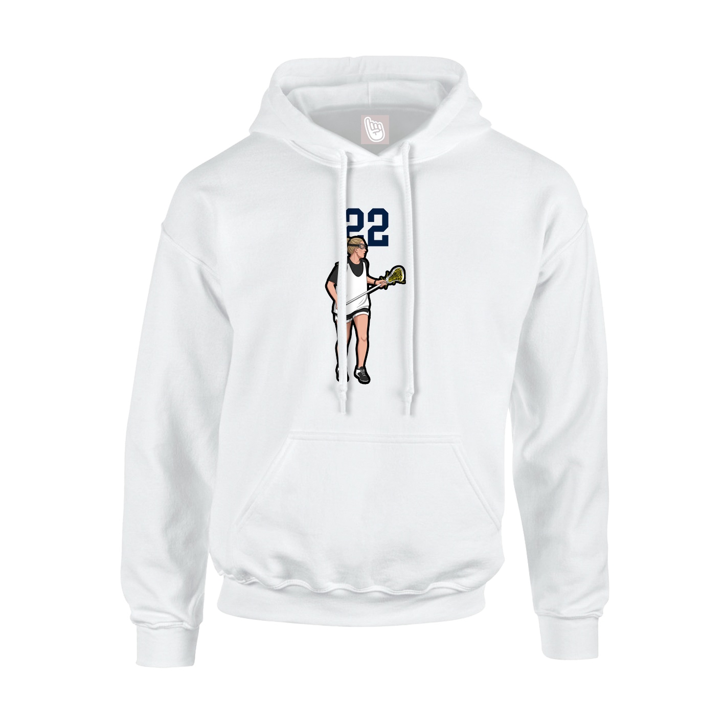 Youth Hoodie — Number Top in White
