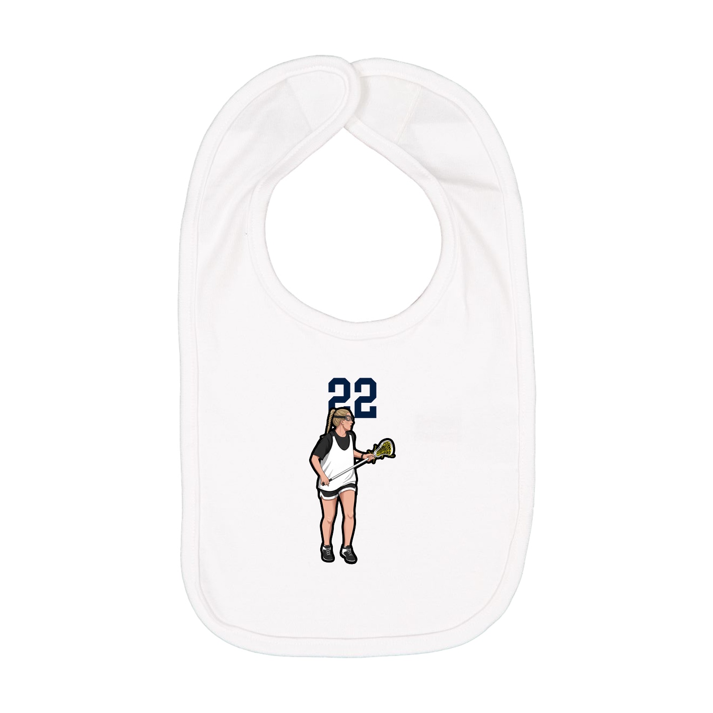 Infant Bib — Number Top in White
