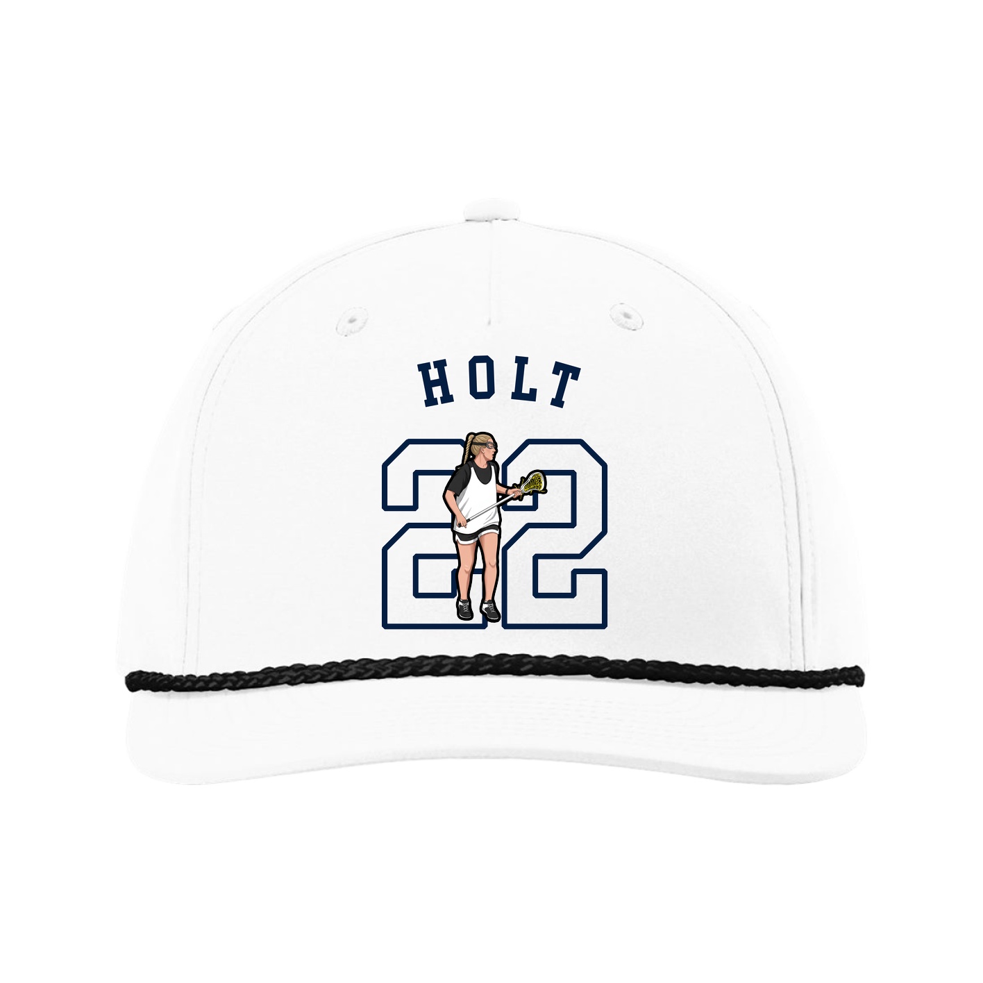Five-Panel Classic Rope Cap — Shirsey Arch in White