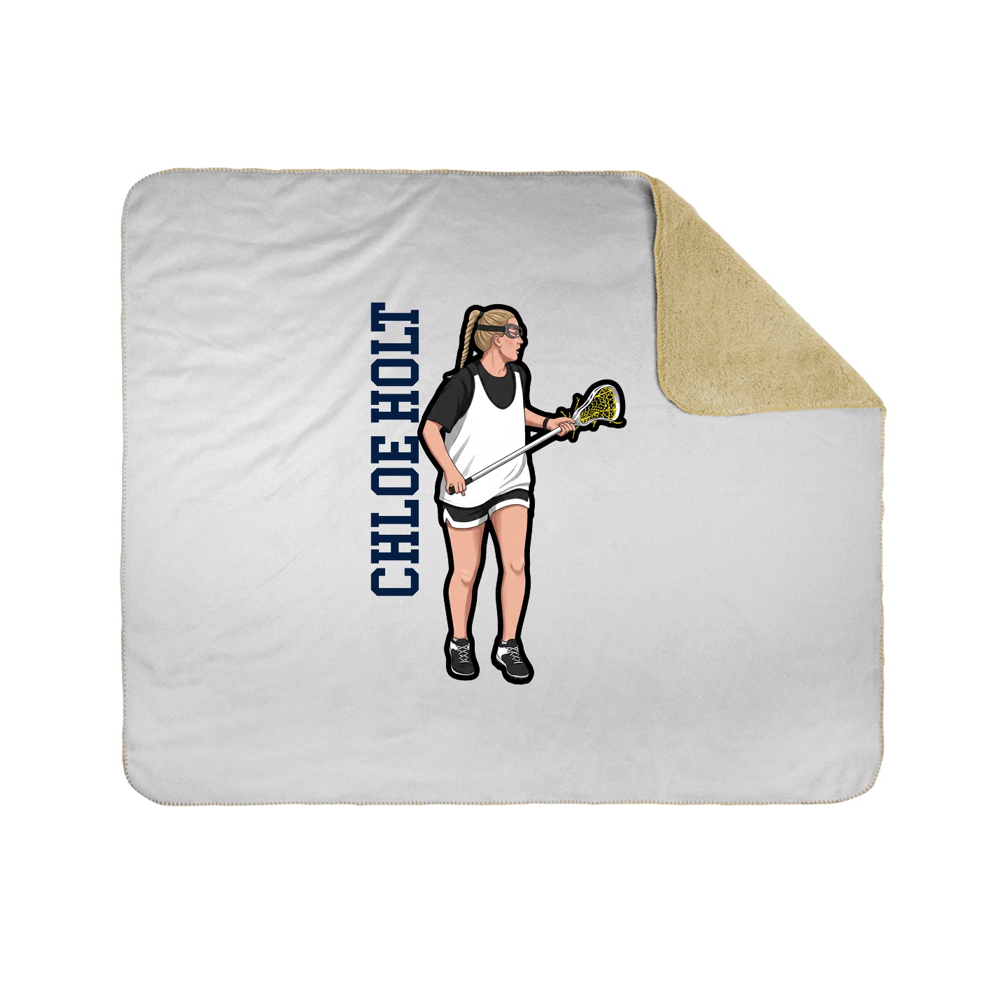 Throw Blanket — Name Vertical in White