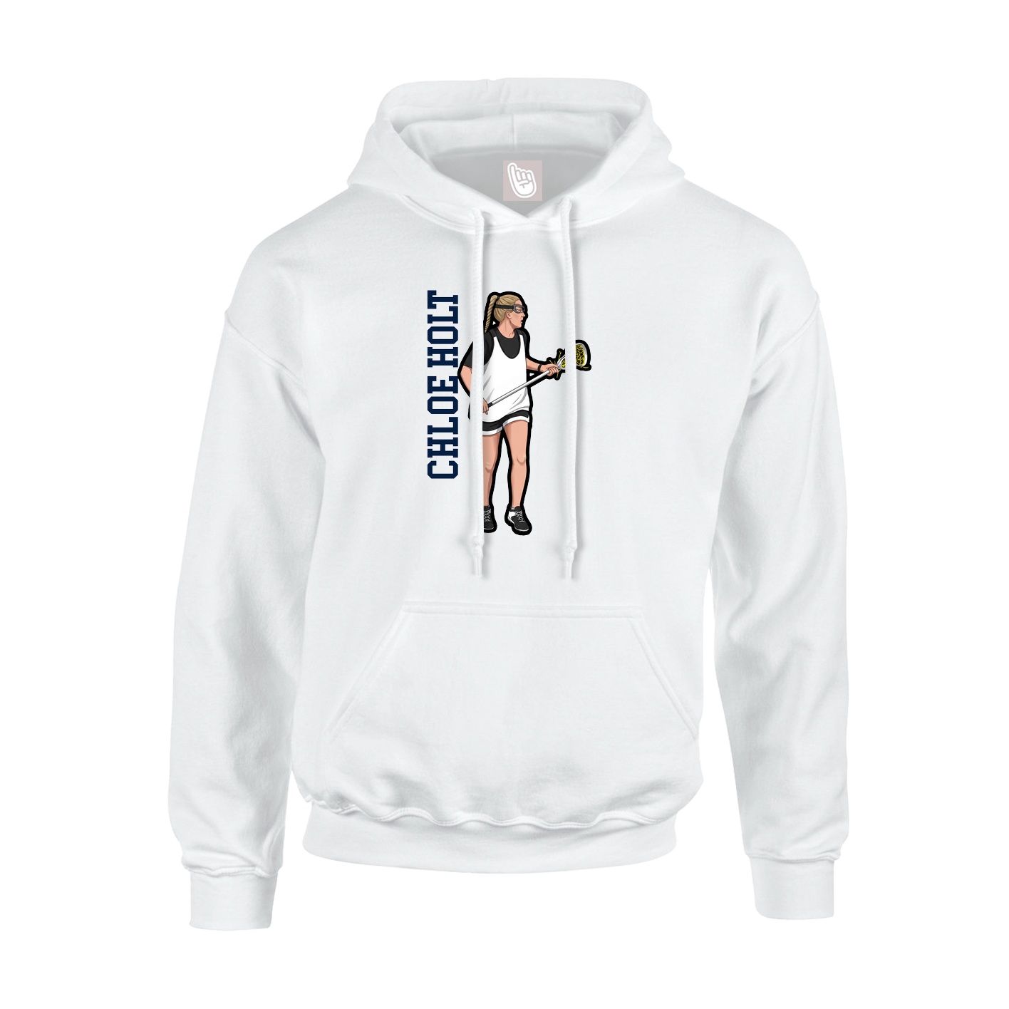 Hoodie — Name Vertical in White