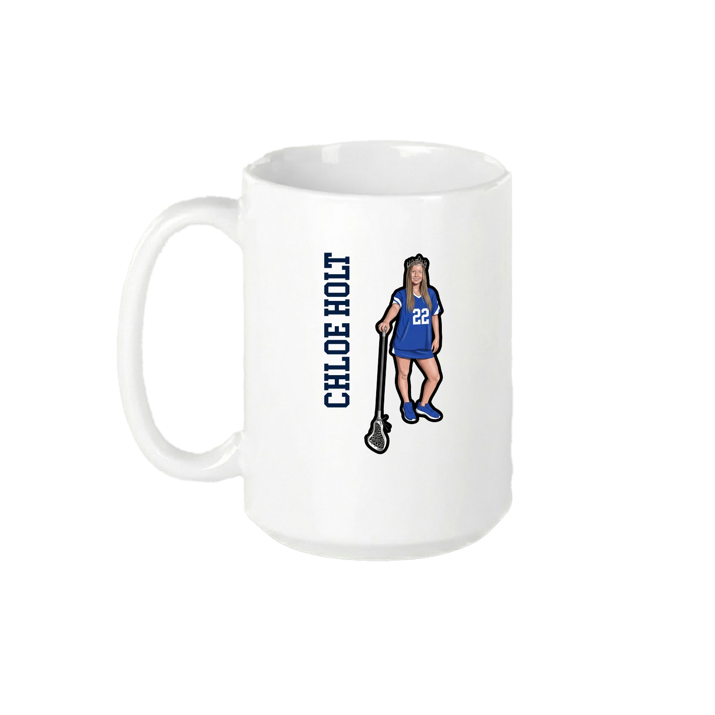 15oz Coffee Mug — Name Vertical in White