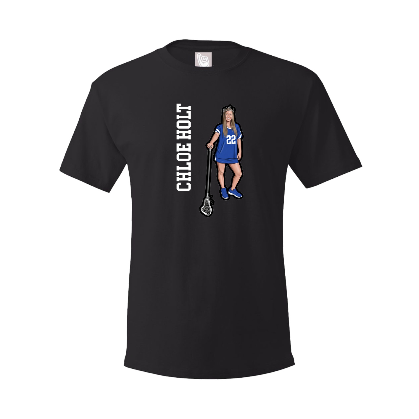 Youth Tee — Name Vertical in Black