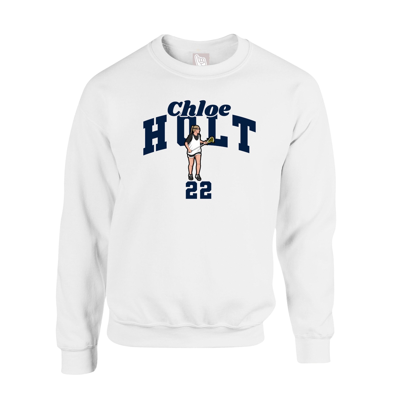 Fleece Crew — Signature Arch in White