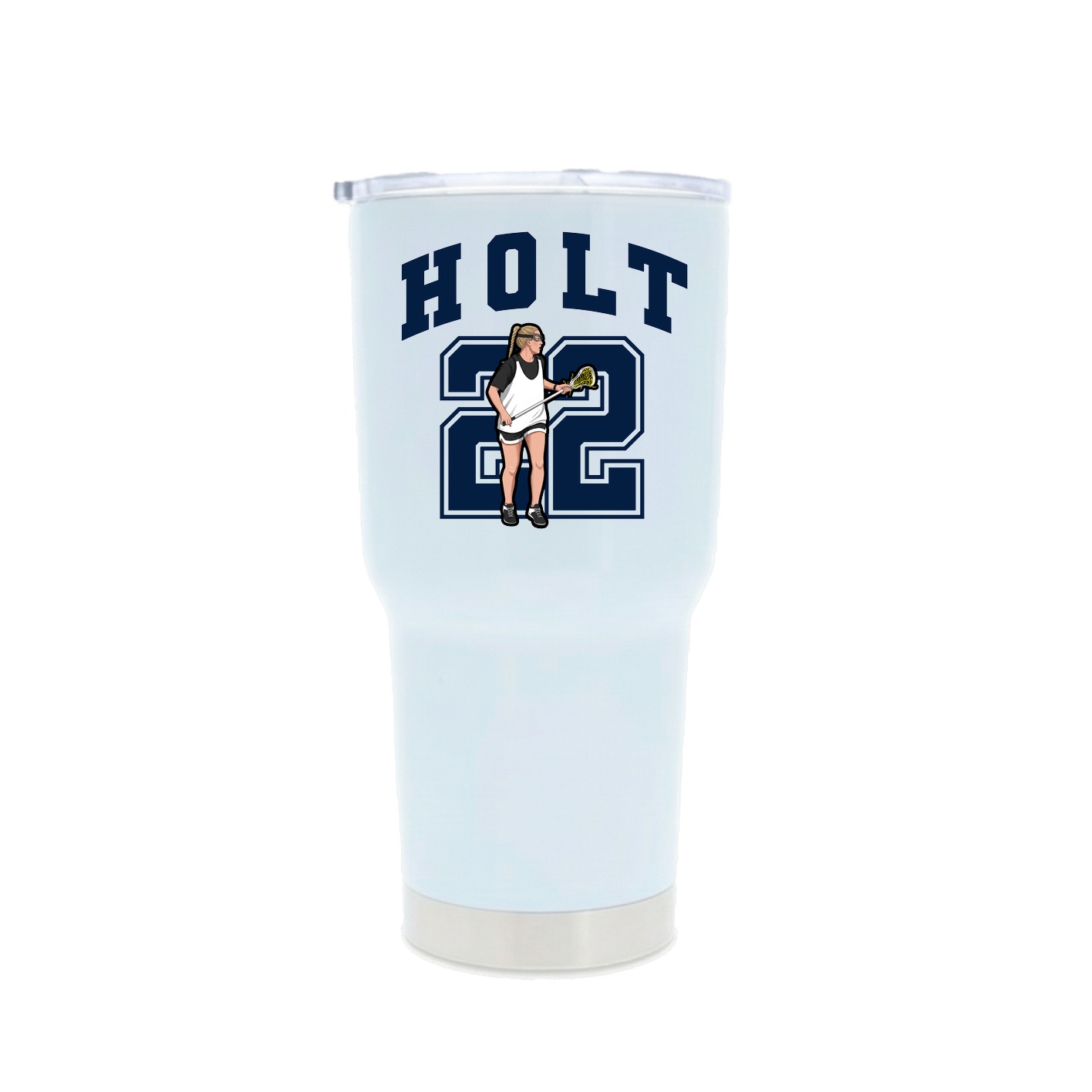 30oz Stainless Steel Tumbler — Number in White