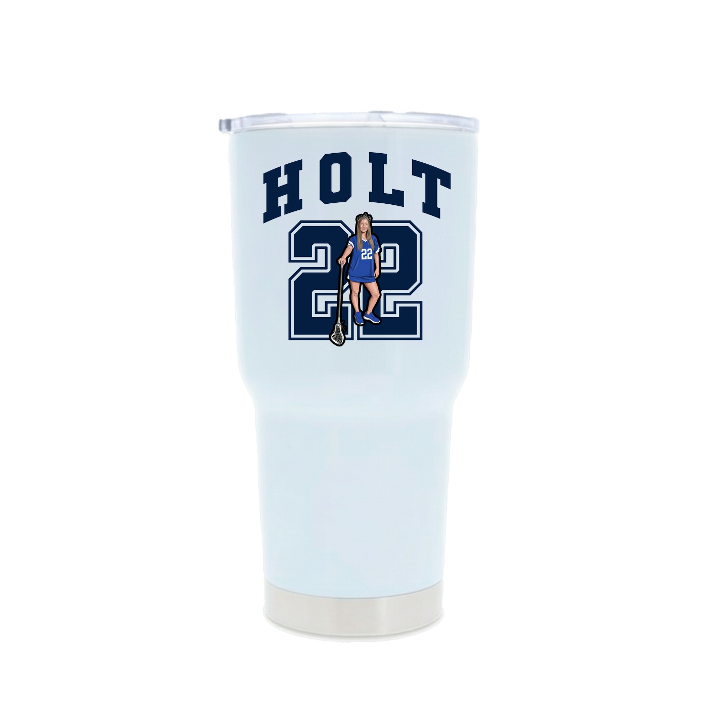 30oz Stainless Steel Tumbler — Number in White