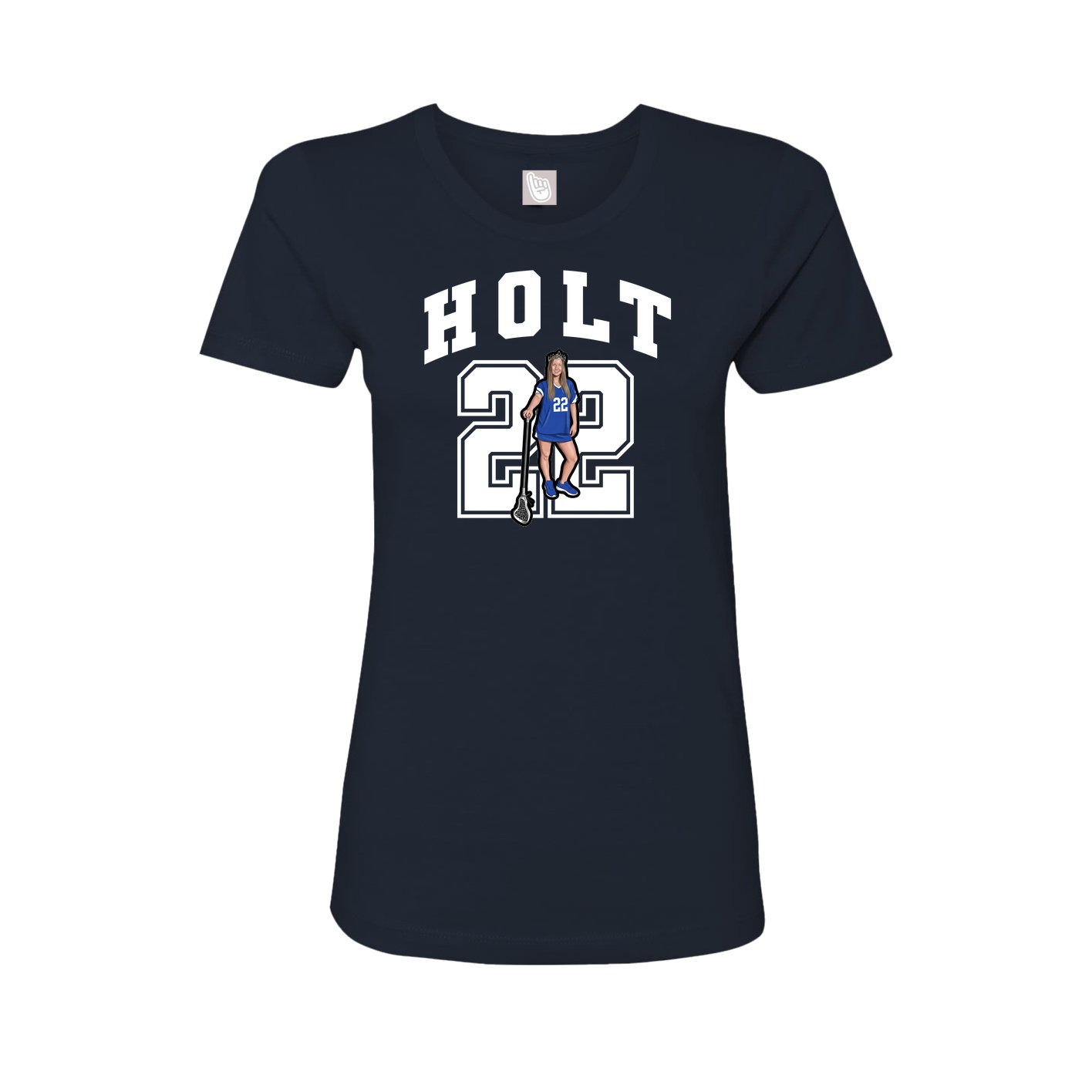 Fitted Women's Tee — Number in Navy