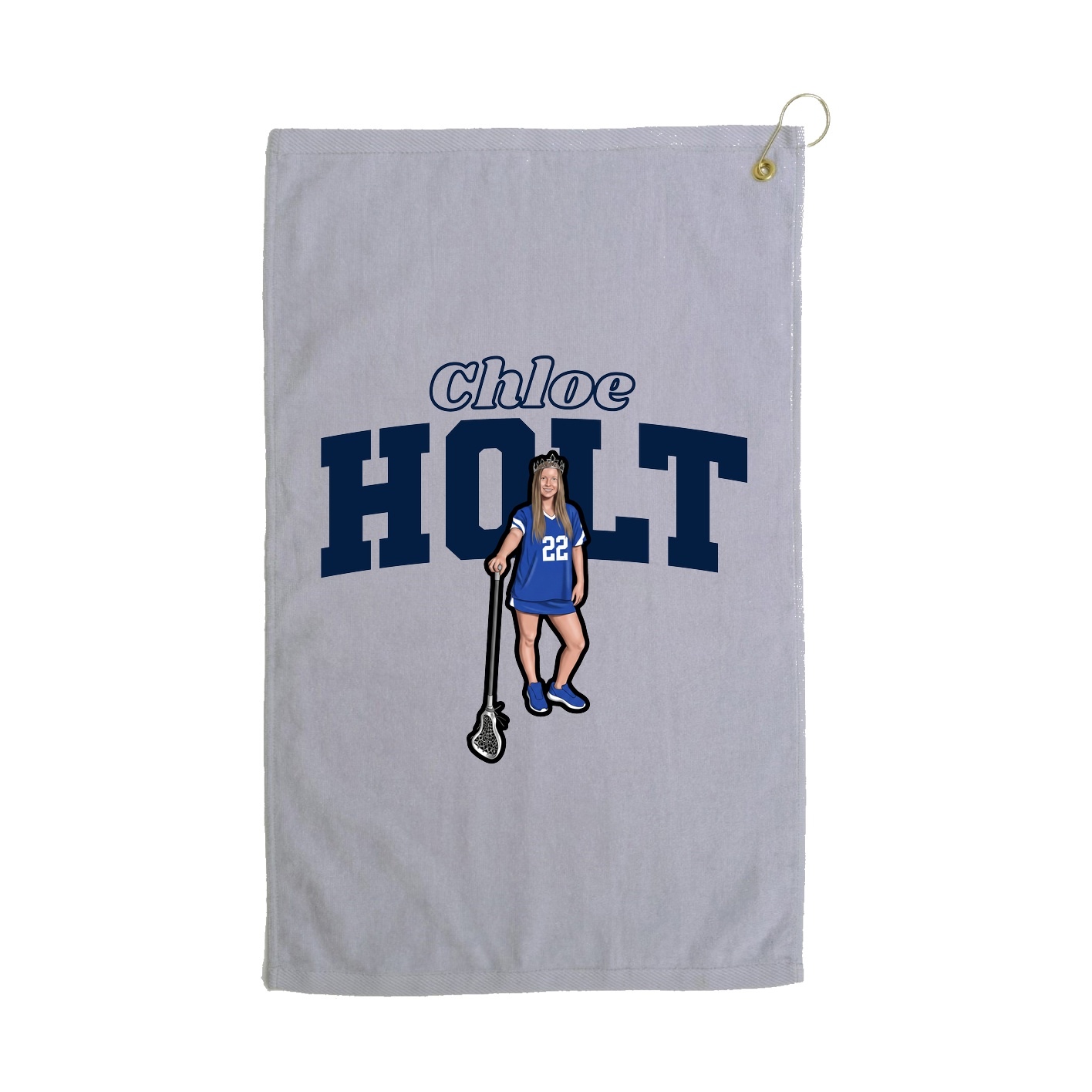 Golf Towel — Name Arch in Grey
