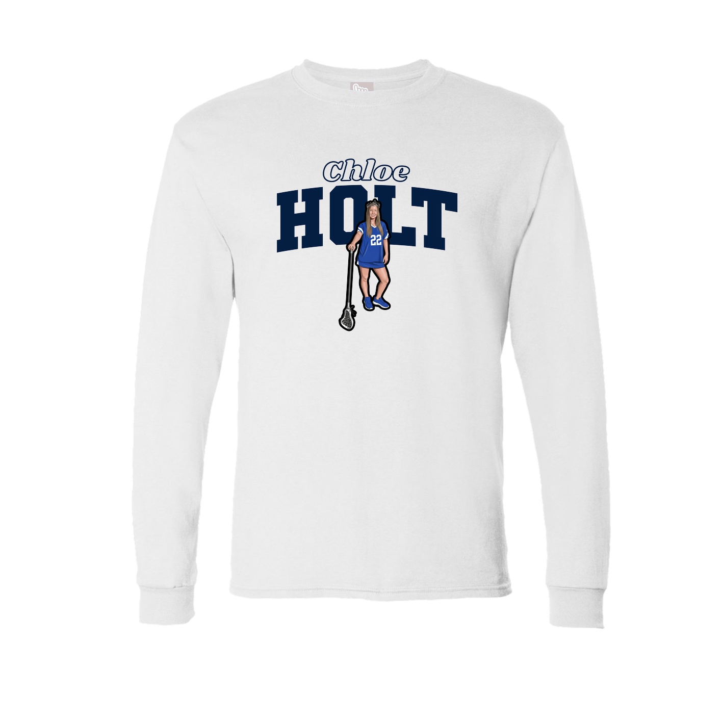 Long Sleeve Tee — Name Arch in White