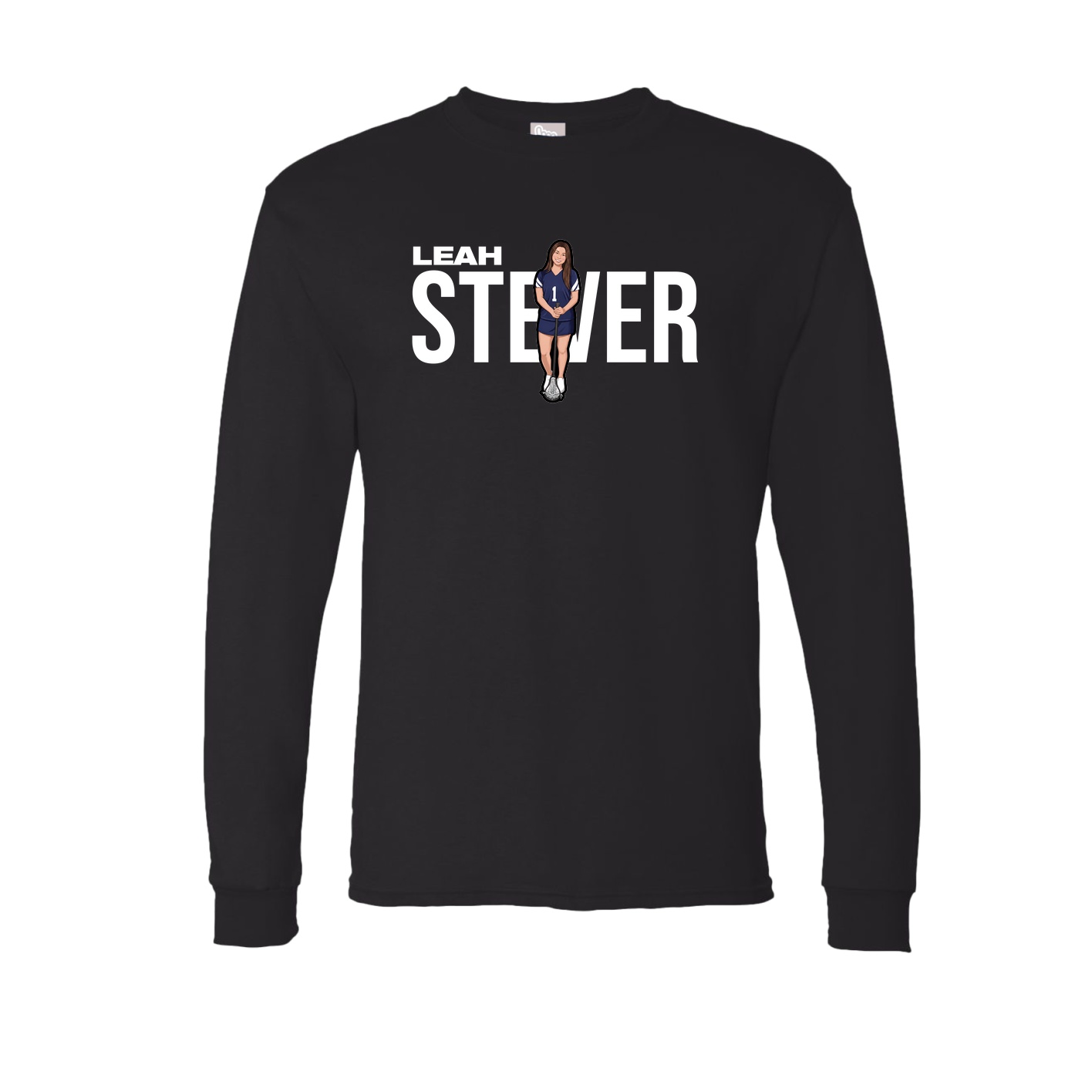 Long Sleeve Tee — Player Name in Black