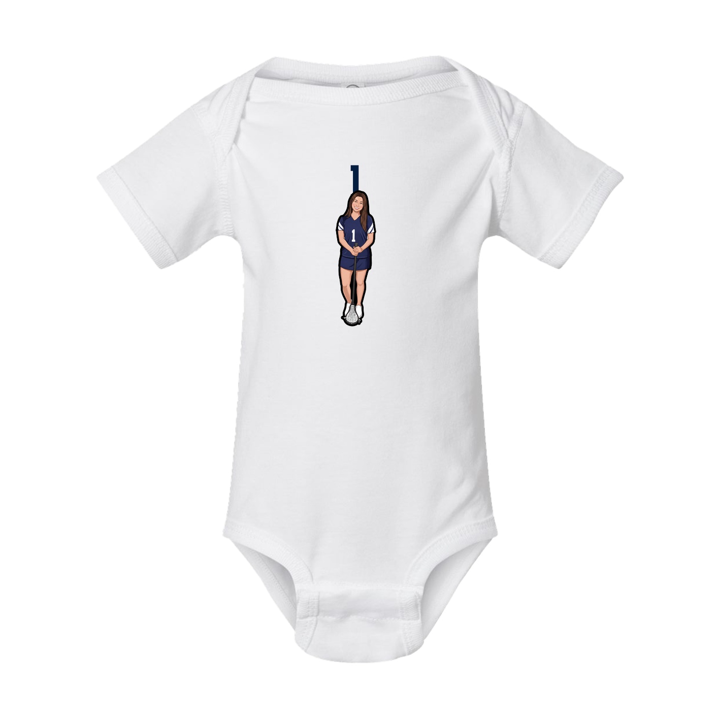 Baby Onesie — Number Top in White