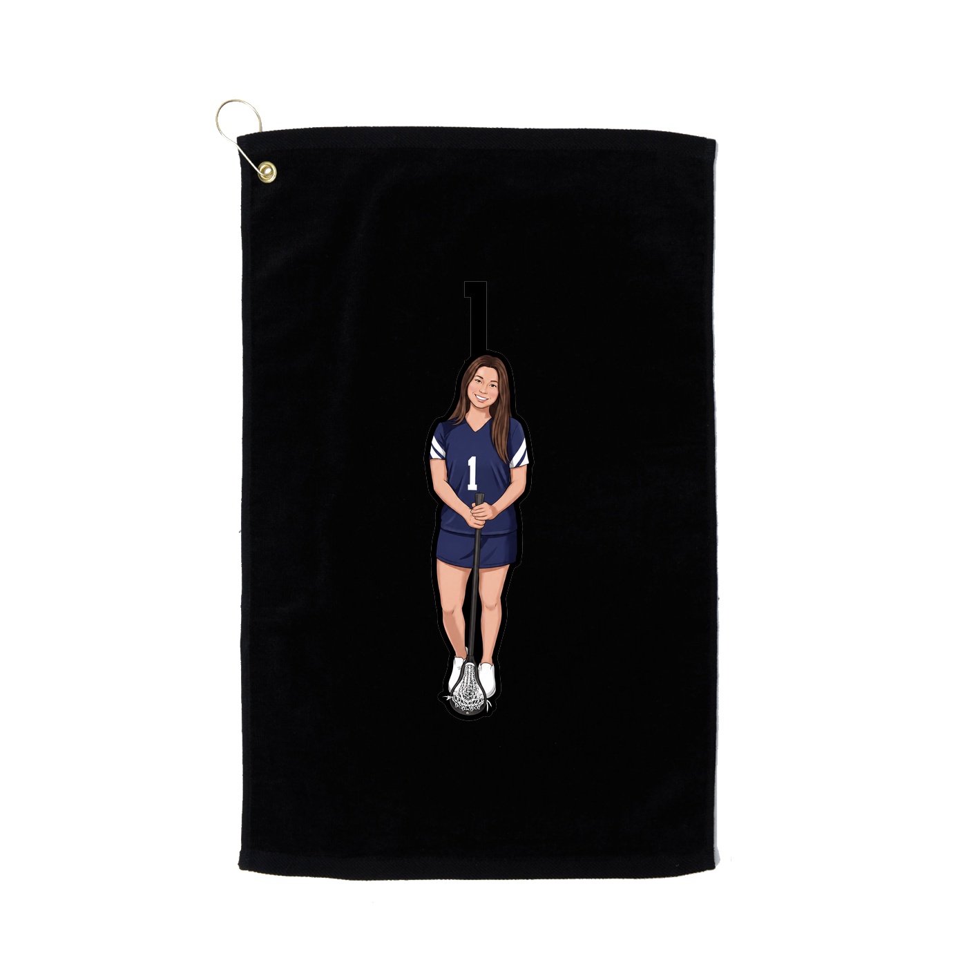 Golf Towel — Number Top in Black