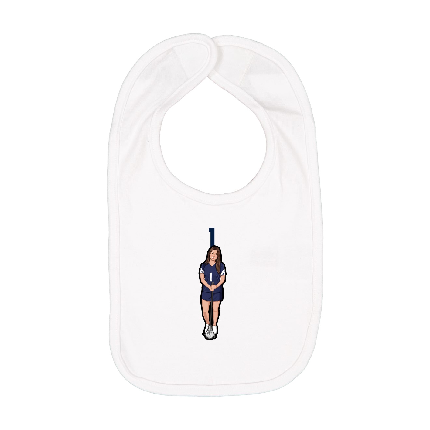 Infant Bib — Number Top in White