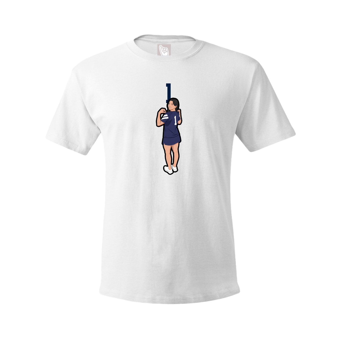 Youth Tee — Number Top in White
