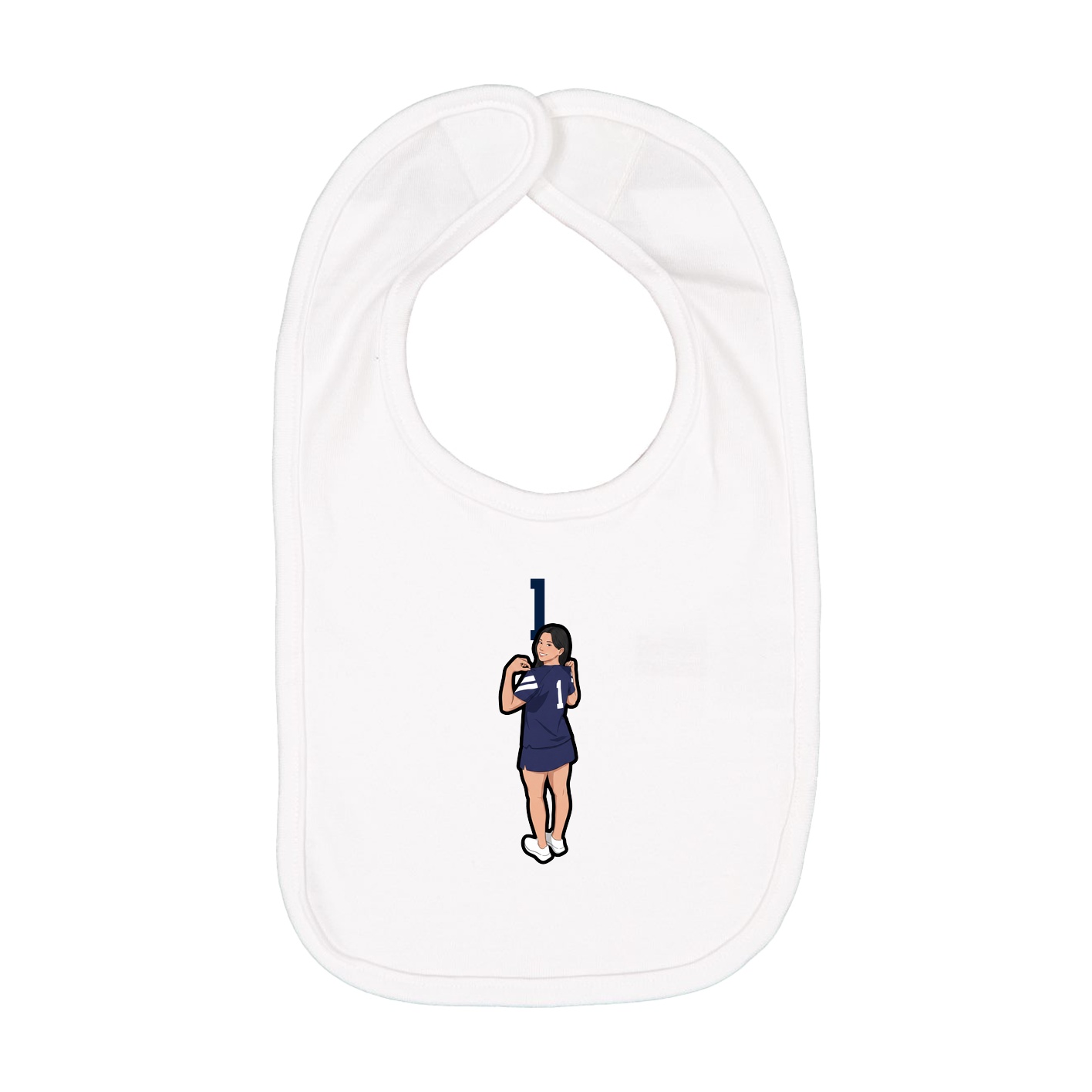 Infant Bib — Number Top in White