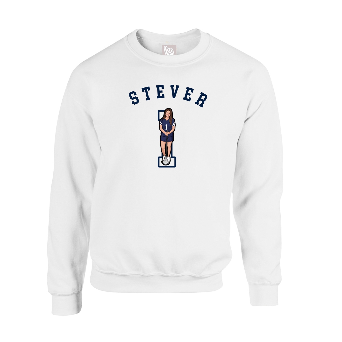 Fleece Crew — Shirsey Arch in White