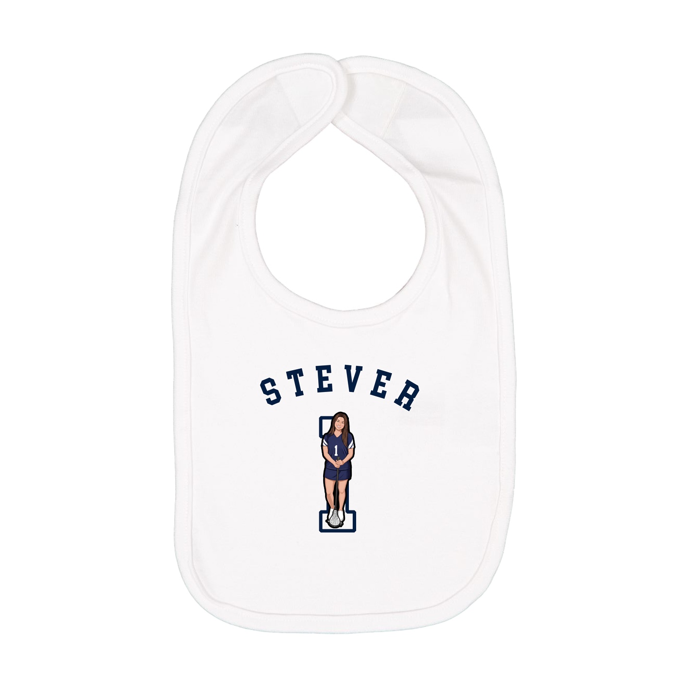 Infant Bib — Shirsey Arch in White