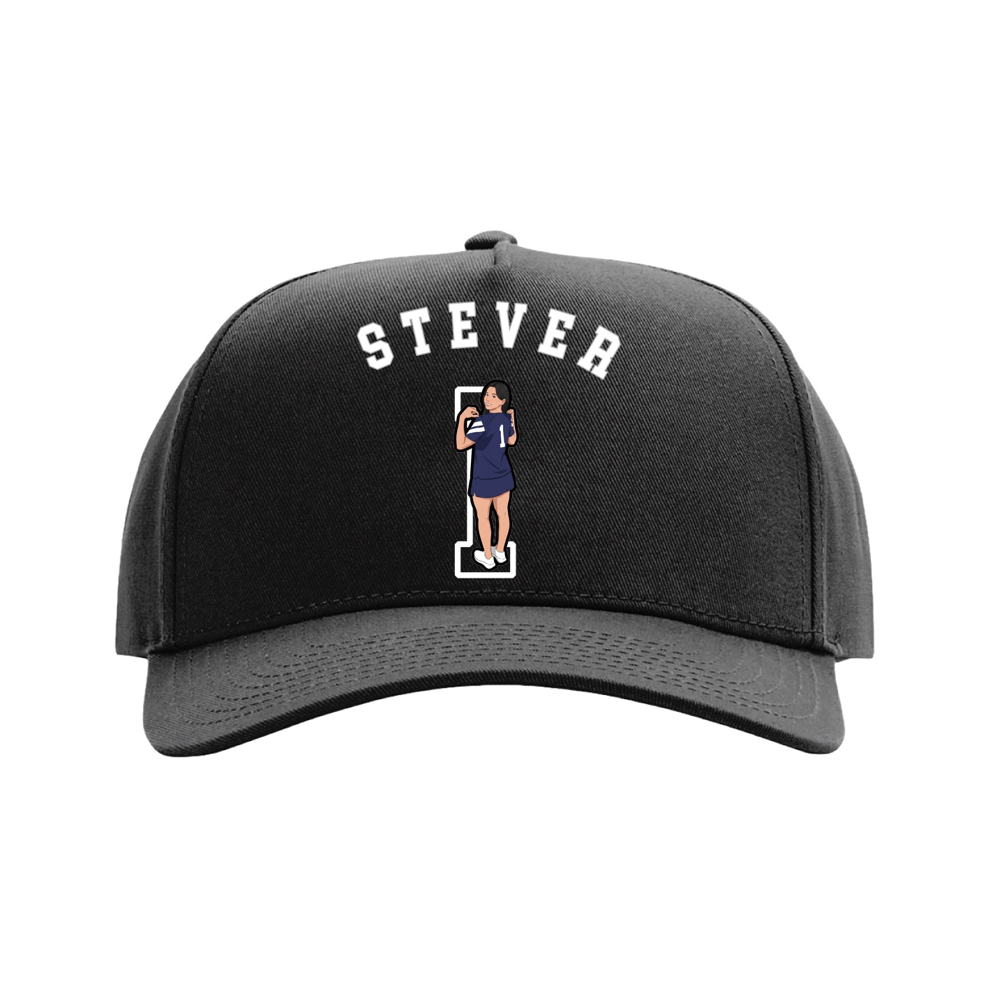 Full Fabric Five-Panel Champ Cap — Shirsey Arch in Black