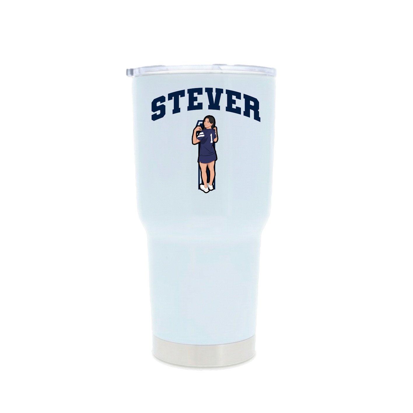 30oz Stainless Steel Tumbler — Number in White