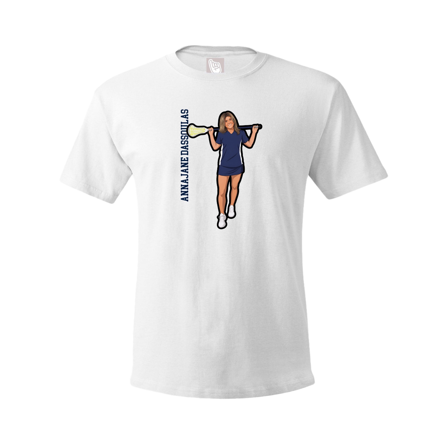 Tee — Name Vertical in White