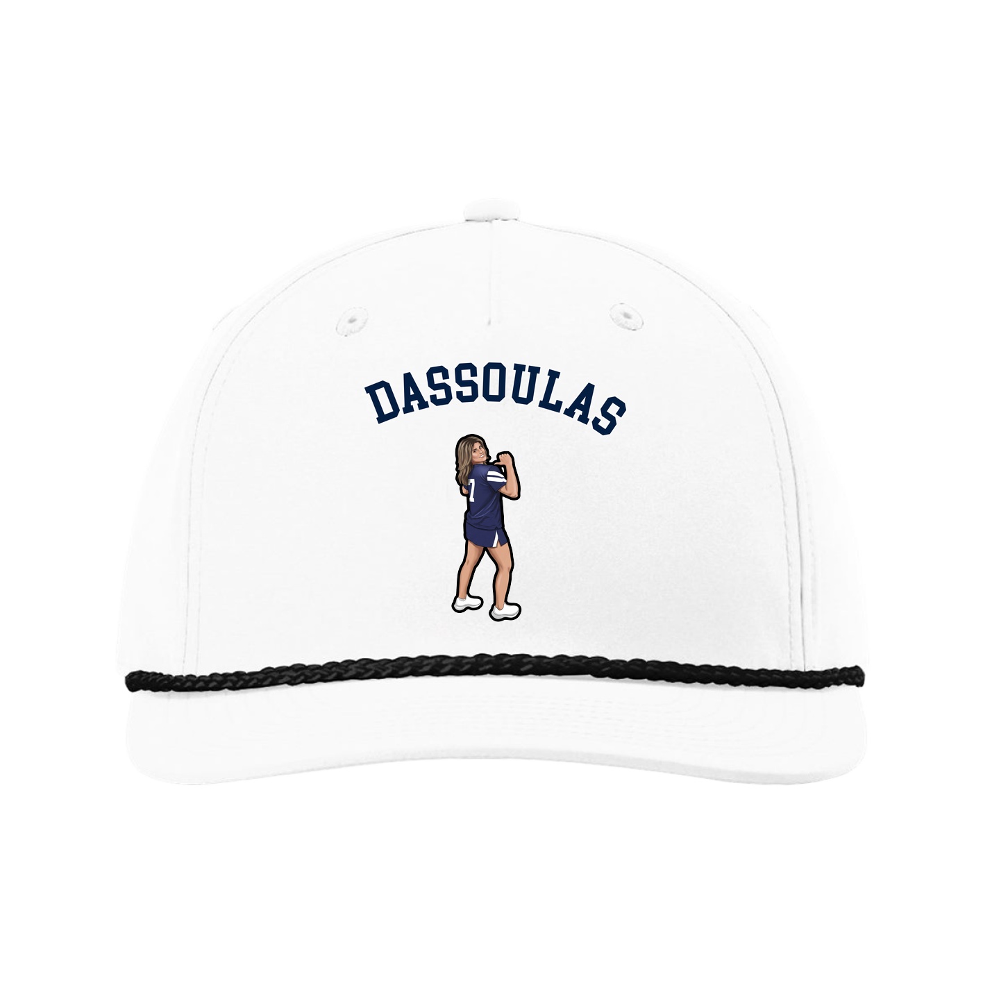 Five-Panel Classic Rope Cap — Shirsey Arch in White