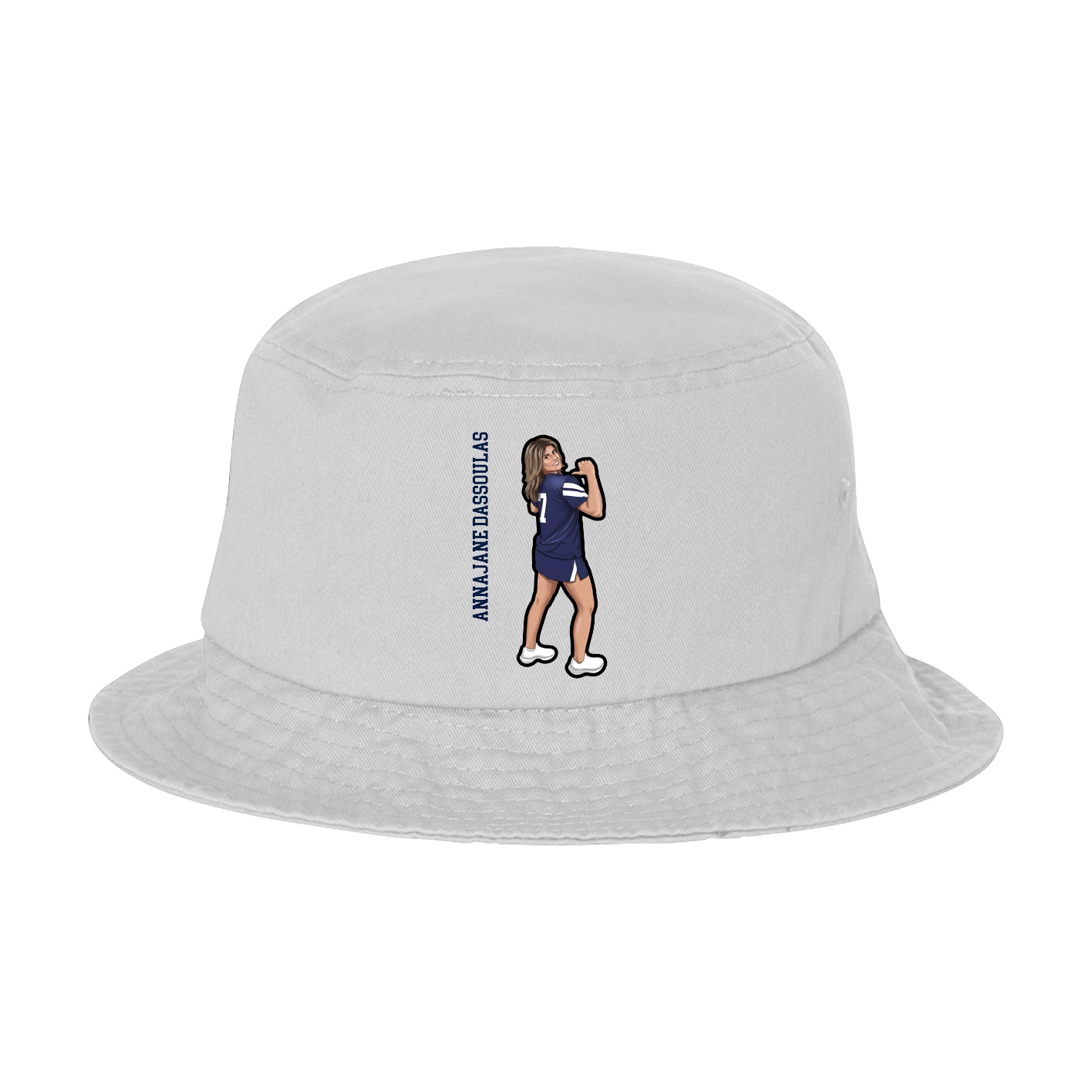 Bucket Cap — Name Vertical in White
